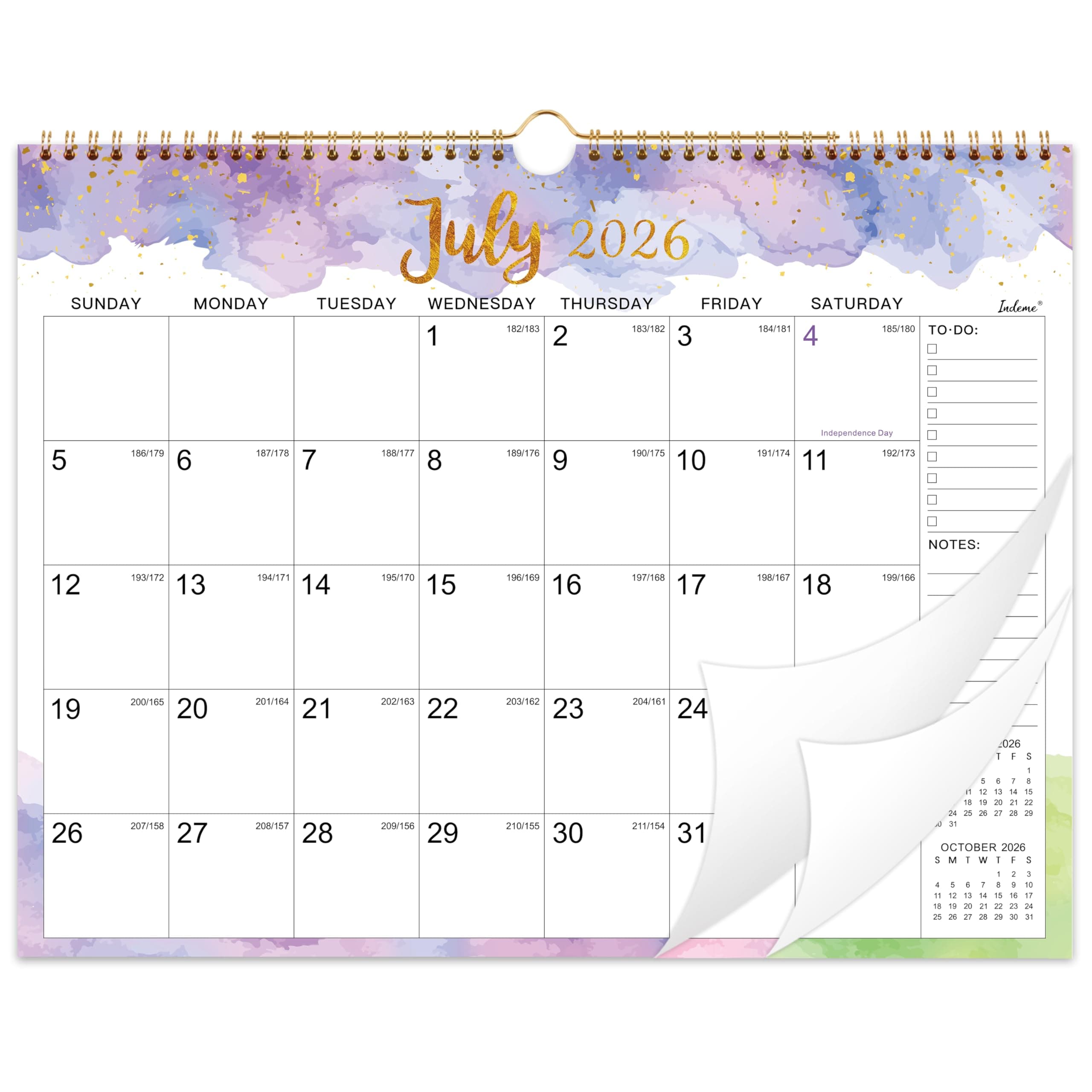 Calendar 2026-2027 - 2026-2027 Wall Calendar, 15" x 11.5", July 2026 - June 2027, 18-Month Calendar with Twin-Wire Binding, Large Blocks, Julian Dates, Perfect Organizer for Home & Office