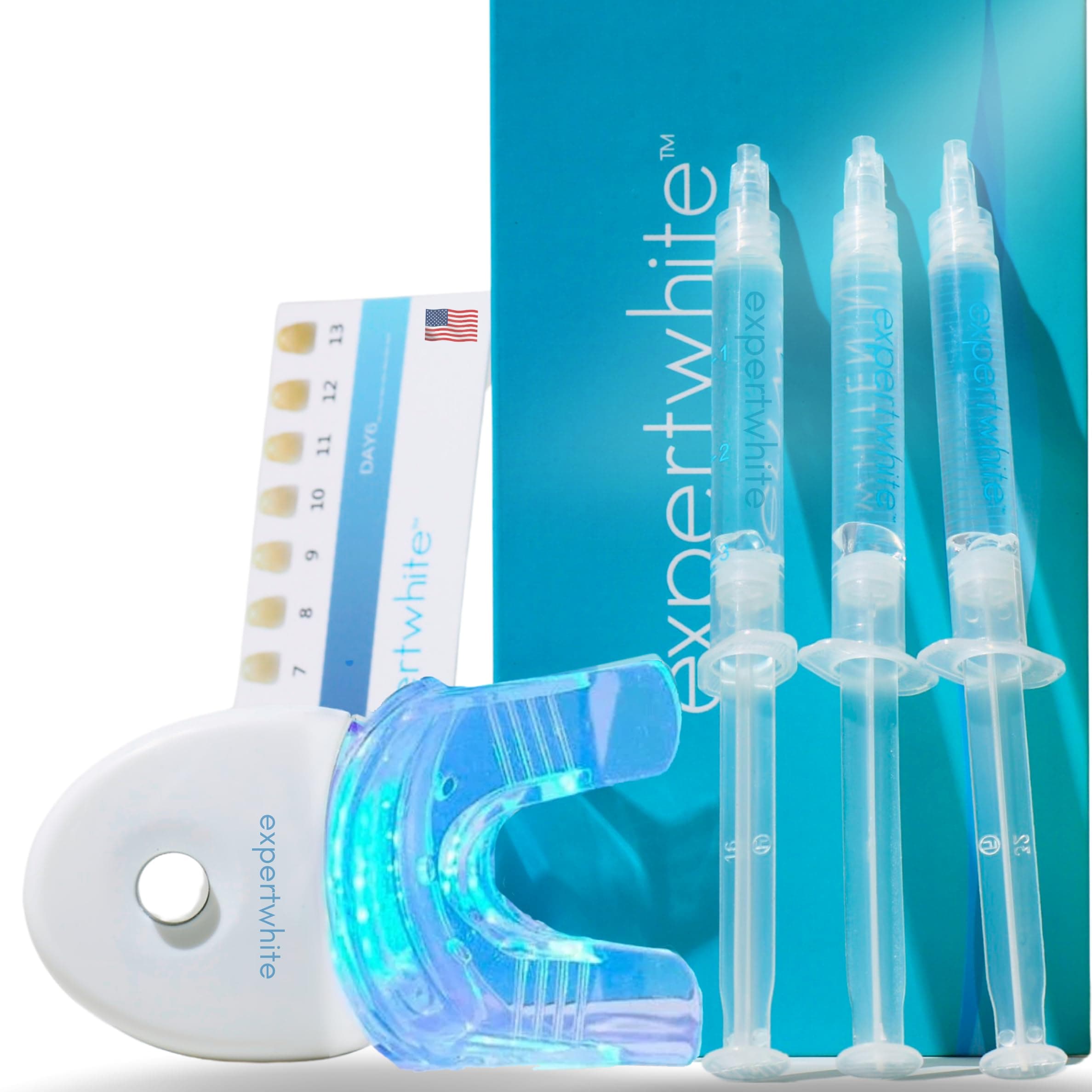 Pro+ Teeth Whitening Kit with 32x LED Light Non-Sensitive Teeth 10 Min White Teeth Fast LED Light, 3 Carbamide Peroxide Whitening Gel. Remove Yellow Tooth Stain Coffee, Smoking, Soda