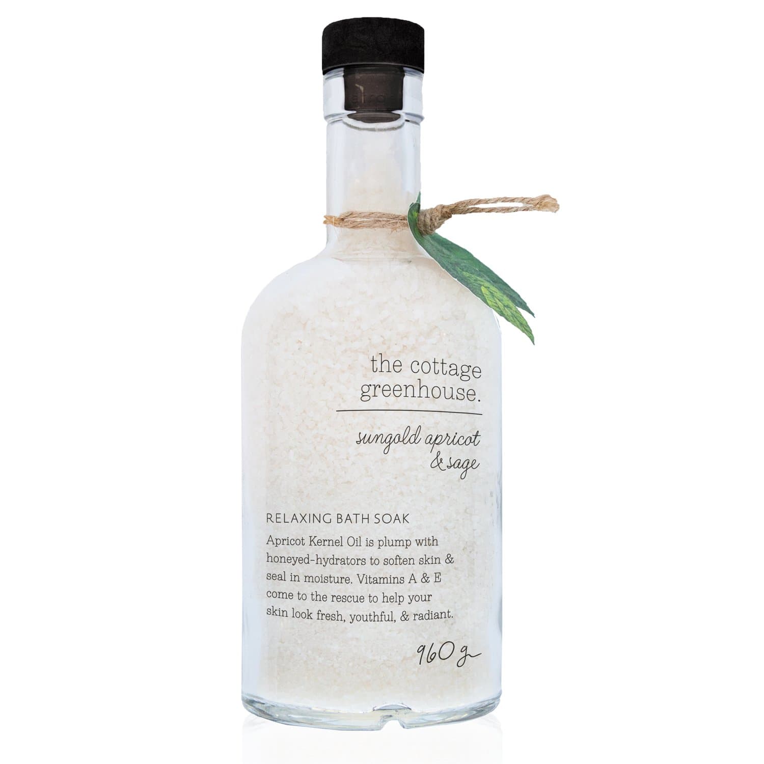 The Cottage Greenhouse Apricot & Sage Bath Soak | 33 oz / 935 g