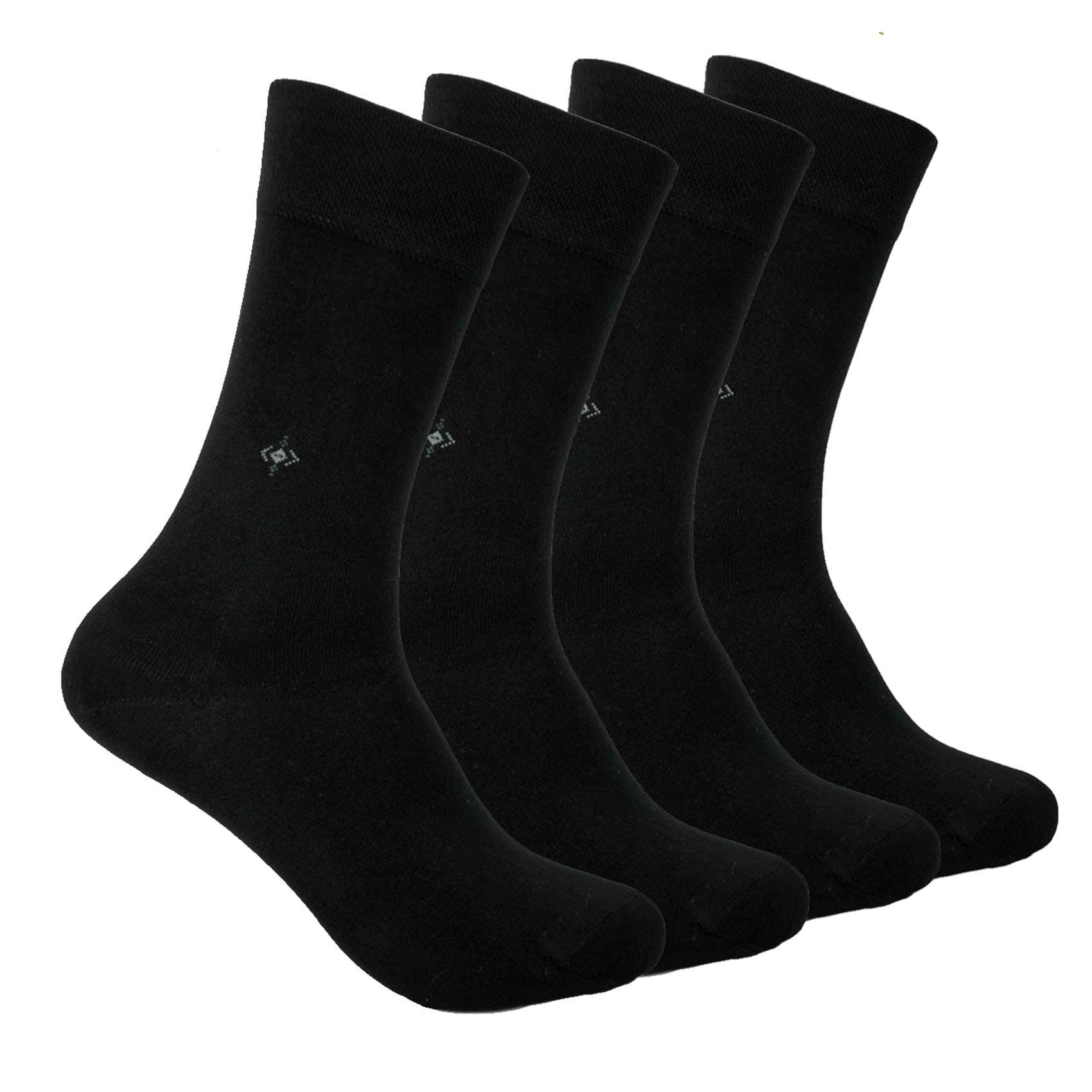 BAMBOO SOCKS Natural Antibacterial Seamless Soft - Made In TURKEY for Men Women (Black)