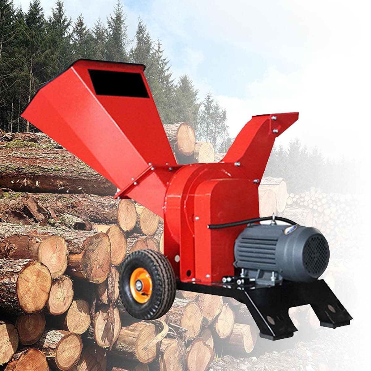 Garden Branch Shredder, 3000W Electric Wood Shredder, 220V Shredding Diameter 50mm, 8 Blades, Multi-purpose Branch Shredder, Quick Material Discharge