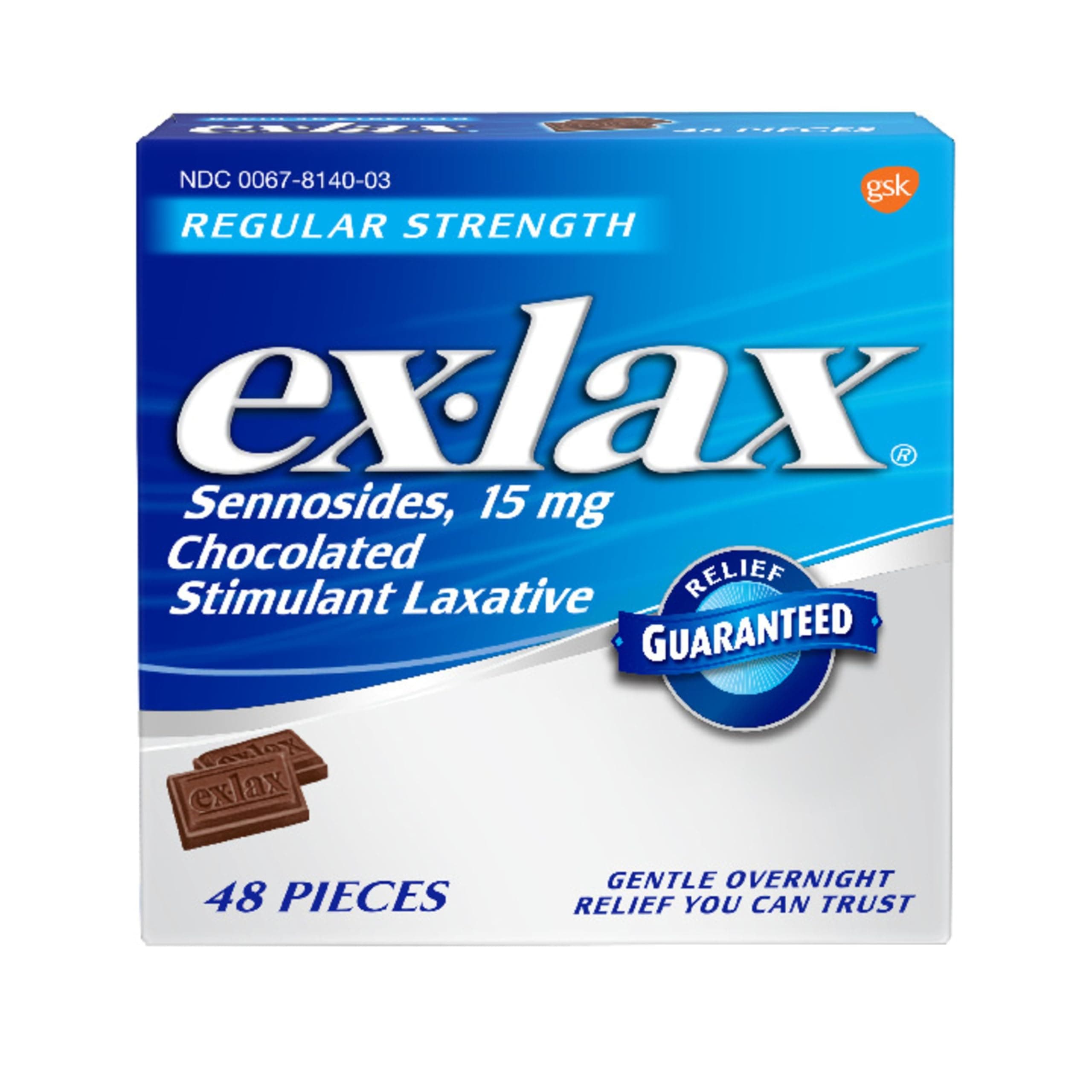 Regular Strength Chocolated Stimulant Laxative Constipation Relief Pills for Occasional Constipation, Chocolate Laxatives - 48 Count