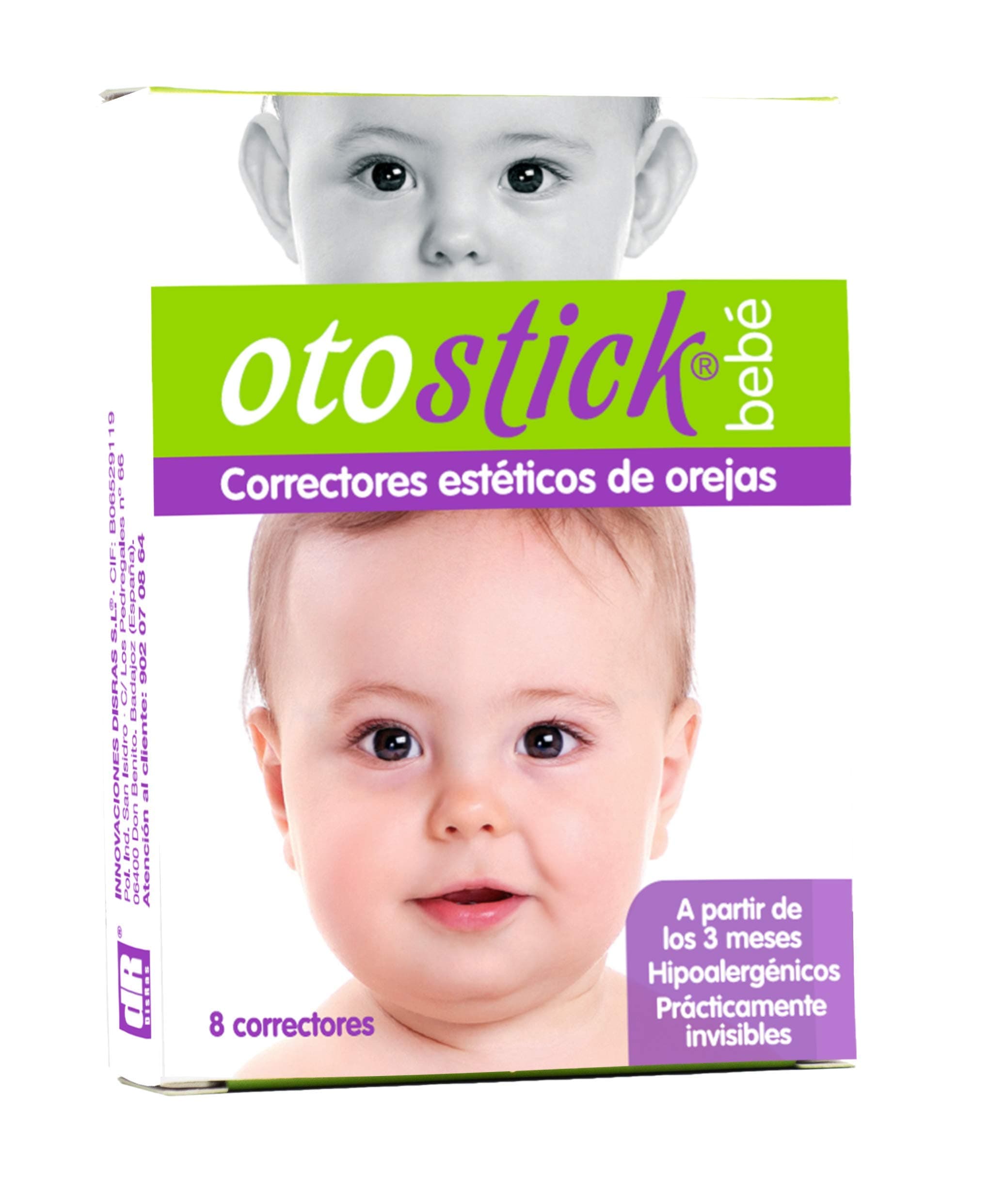 Otostick Bebe Corrector de Orejas Protuberantes para Bebes - 8 Unidades con Gorra de Proteccion - Soporte Ortopedico para la Correccion Permanente