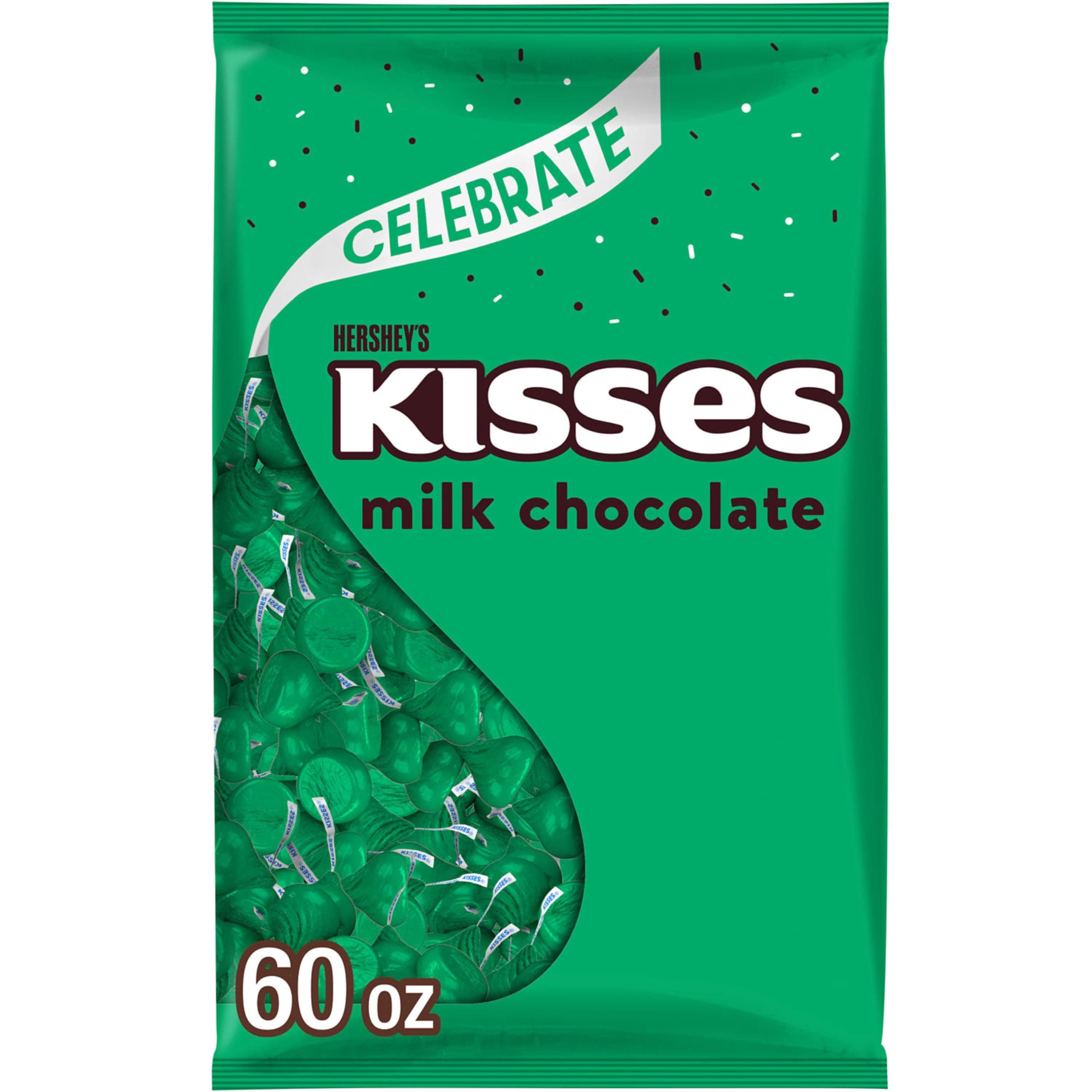 HERSHEY'S KISSES Milk Chocolate Candy Bulk Bag, 60 oz