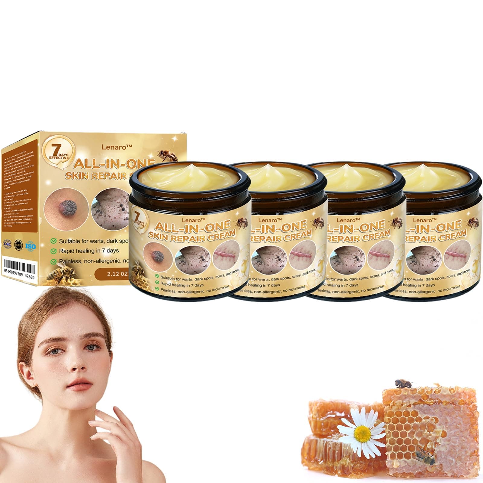 Bee Venom All-in-One Cream, Bee Venom Skin Treatment Cream, bee venom skin repair cream for Face and Body, Professional Moisturizing for All Skin Types (4)