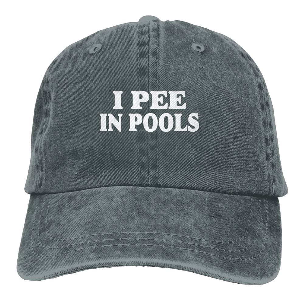 I Pee in Pools Washed Retro Adjustable Jeans Caps Sport Hat for Male Female