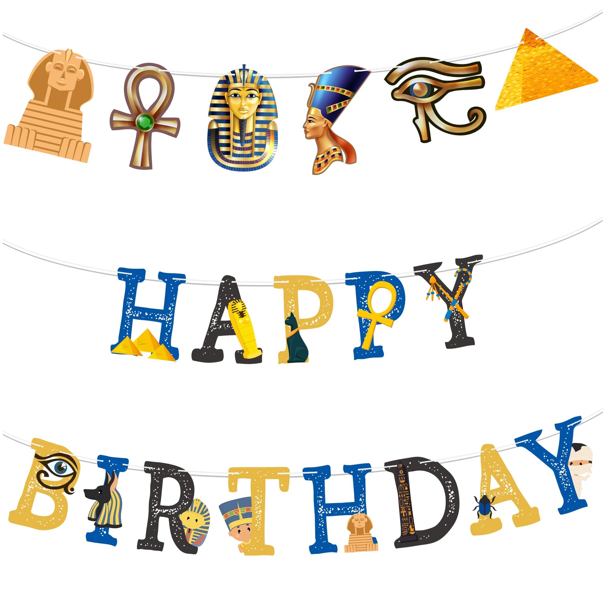 Egypt Birthday Banner, Ancient Egyptian Party Decorations, Ancient Egypt Birthday Party Decorations, Htabiol Egyptian Happy Birthday Banner, Suit for Egyptian Birthday, Egyptian Decorations Party