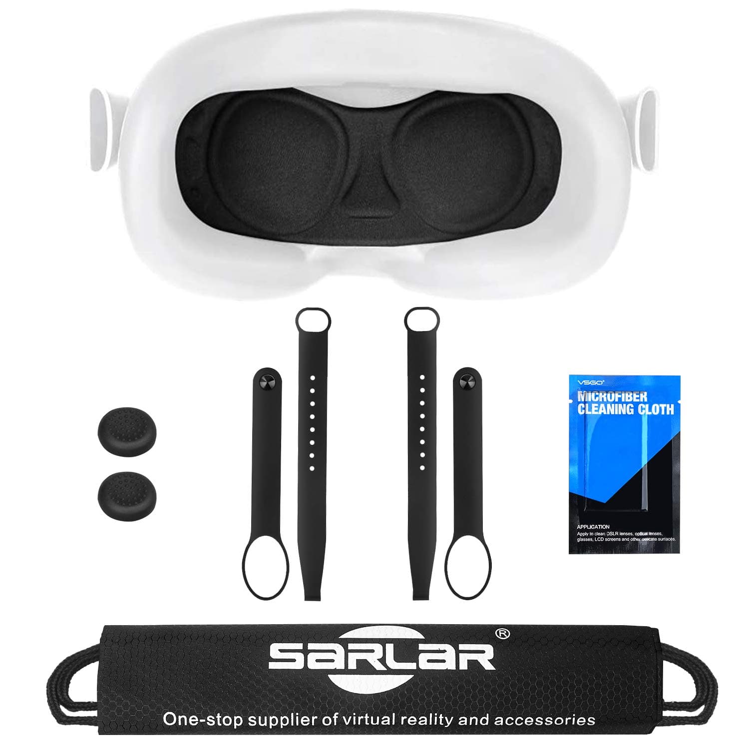 Sarlar Touch Controller Grip Cover & Knuckle Strap & VR Lens Cover for Oculus Quest/ Rift S Anti-Throw Dustproof Protective Accessories - 7PCS