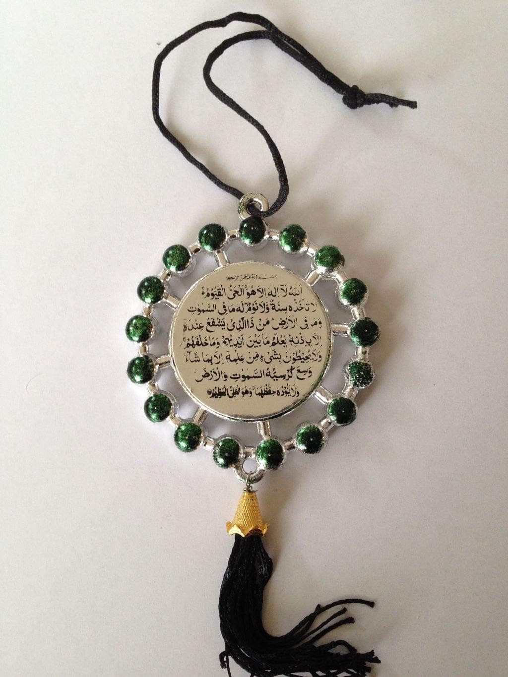 Beautiful car hanging two sides with Ayatul Kursi and Dua Travel