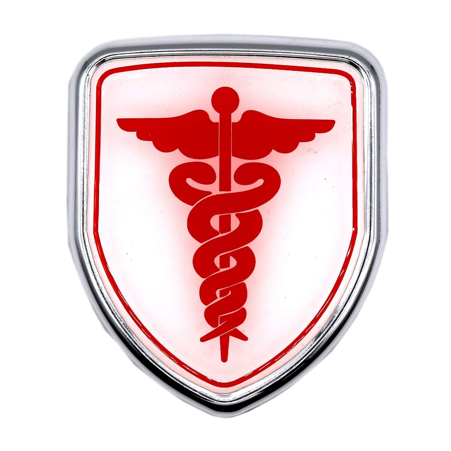 3D Stylish Mini 3D Metal Chrome Sticker Emblem Badge Logo for Cars & Bikes (Doctor, 3X2.5 in)