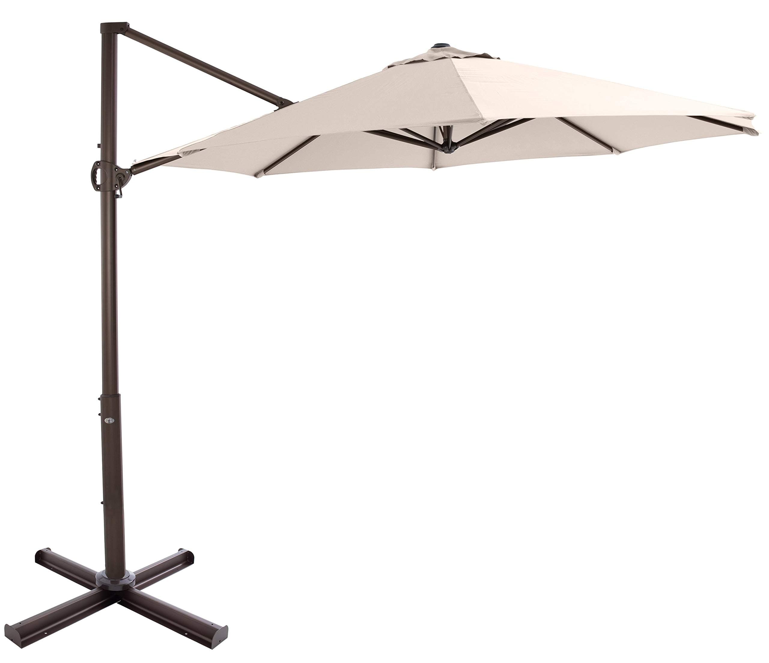 SORARA ROMA Basic Cantilever Overhanging Garden Umbrella | Sand | 3.3 m | Incl. Cross Base