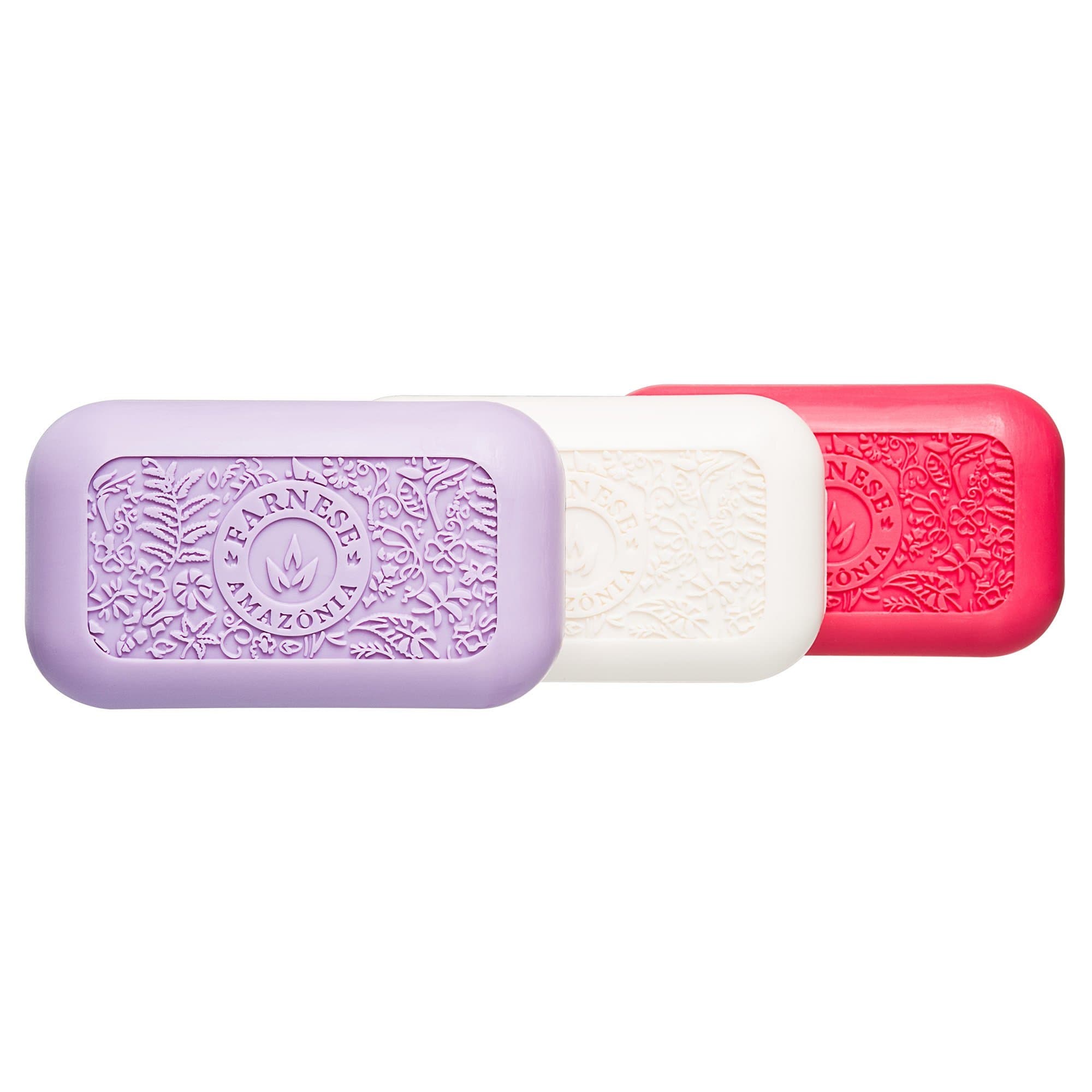 3 Variety Pack of Soap Guarana, Acai, Cocoa - Amazon Rain Forest (one of each) - Farnese Amazônia Bar Soap Set of 3