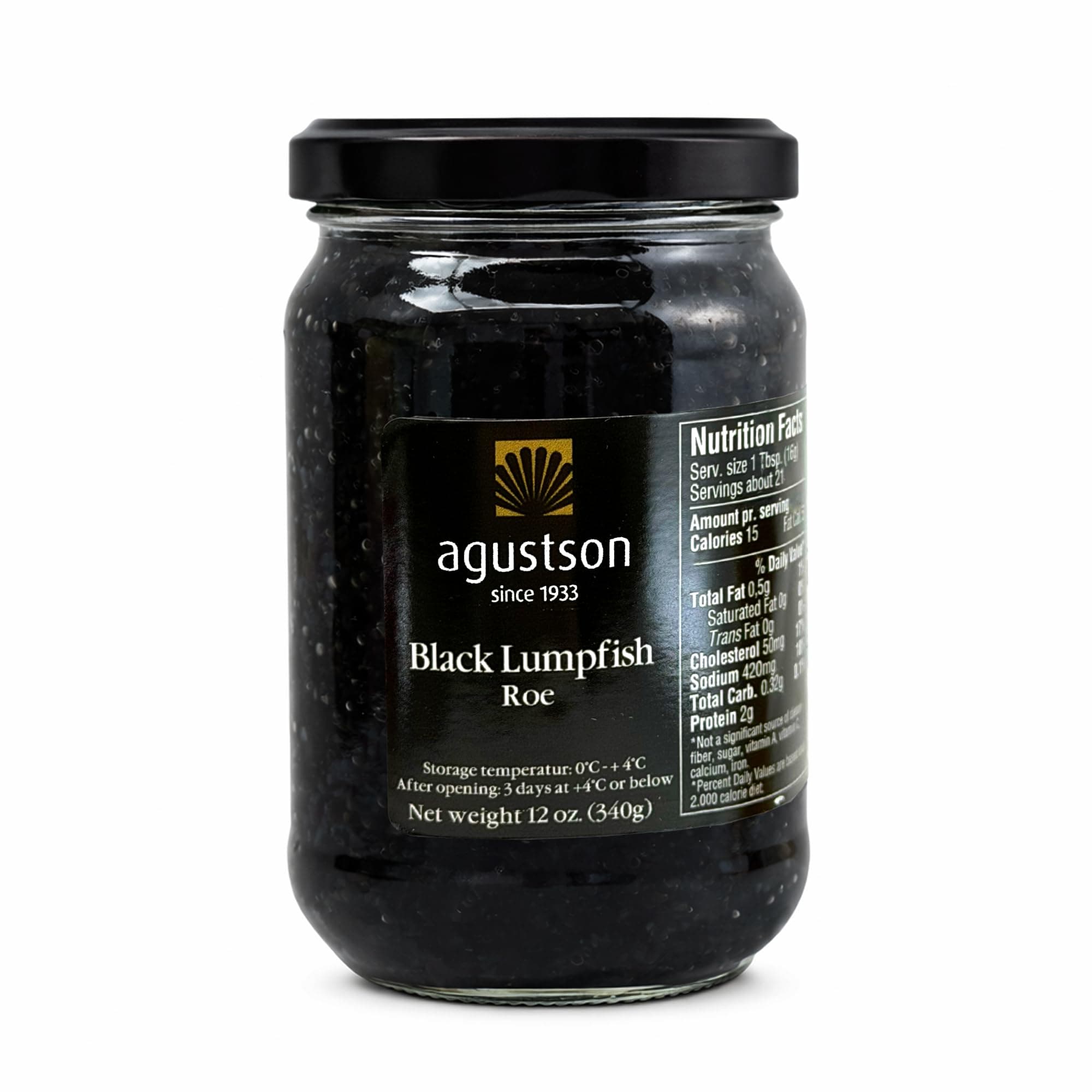 Agustson Black Lumpfish Caviar Roe, 12 oz – Product of Denmark | Gourmet Seafood Caviar with Bold Briny Flavor 4