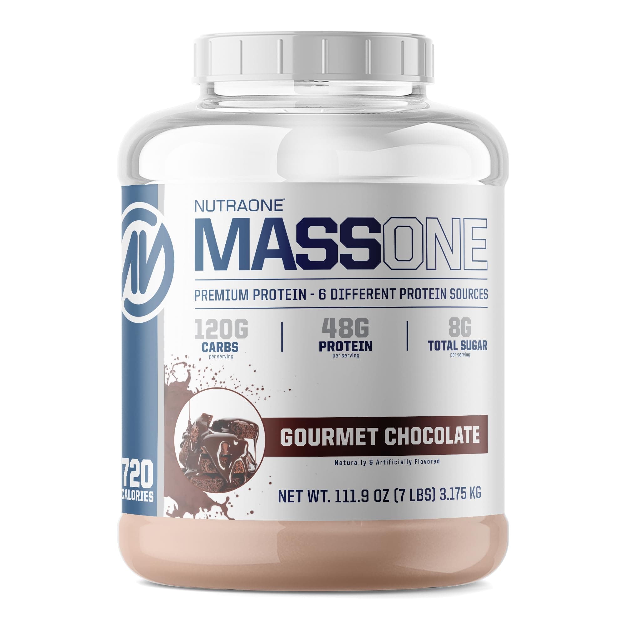 Massone Mass Gainer Protein Powder Gain Weight Protein Meal Replacement (Gourmet Chocolate - 7 lbs.)