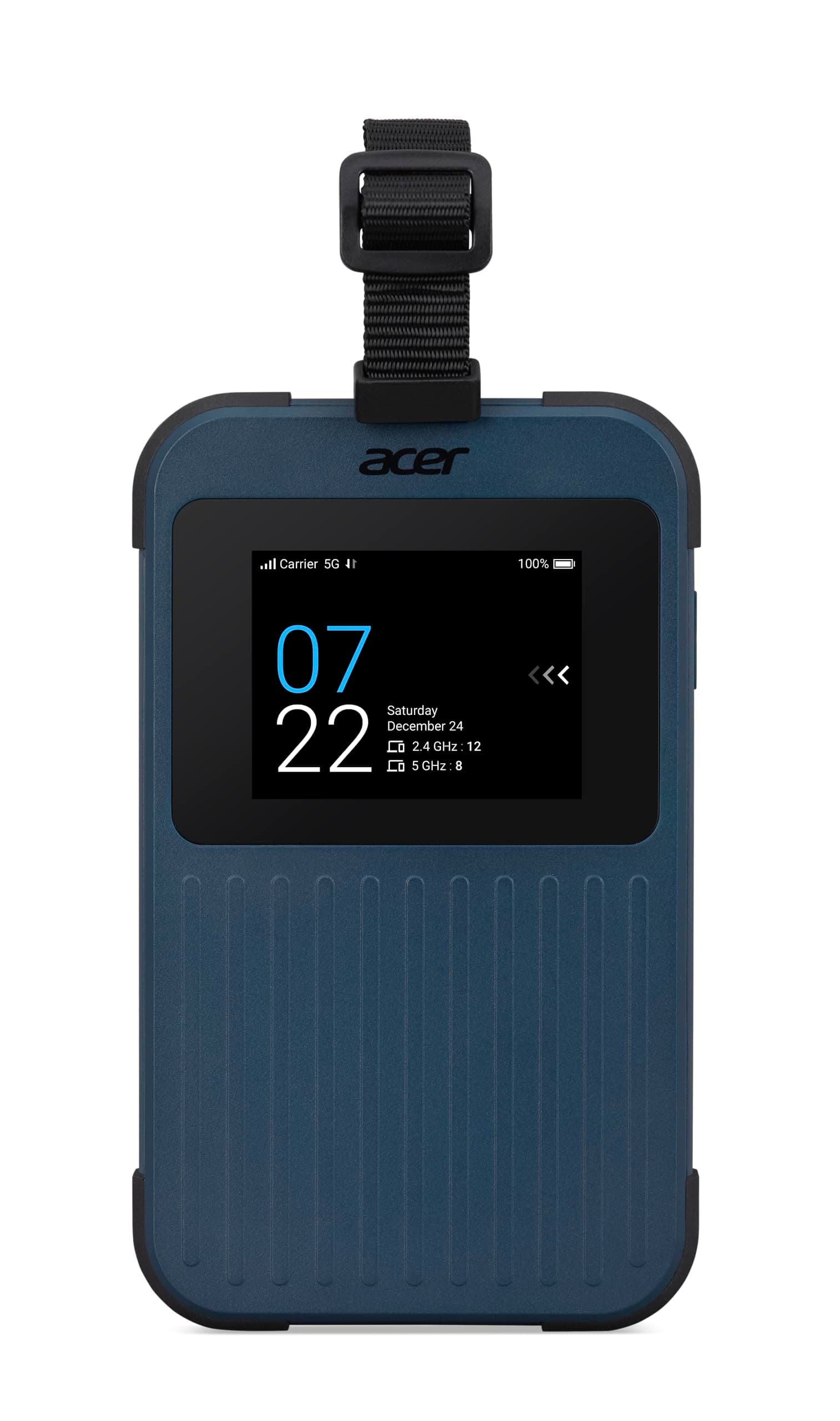 Acer Connect Enduro M3 5G Router/Mobile Hotspot (2.4-inch Touchscreen, Wi-Fi 6, USB-C, MIL-STD-810H & IP54 Certified) - includes 20GB roaming data
