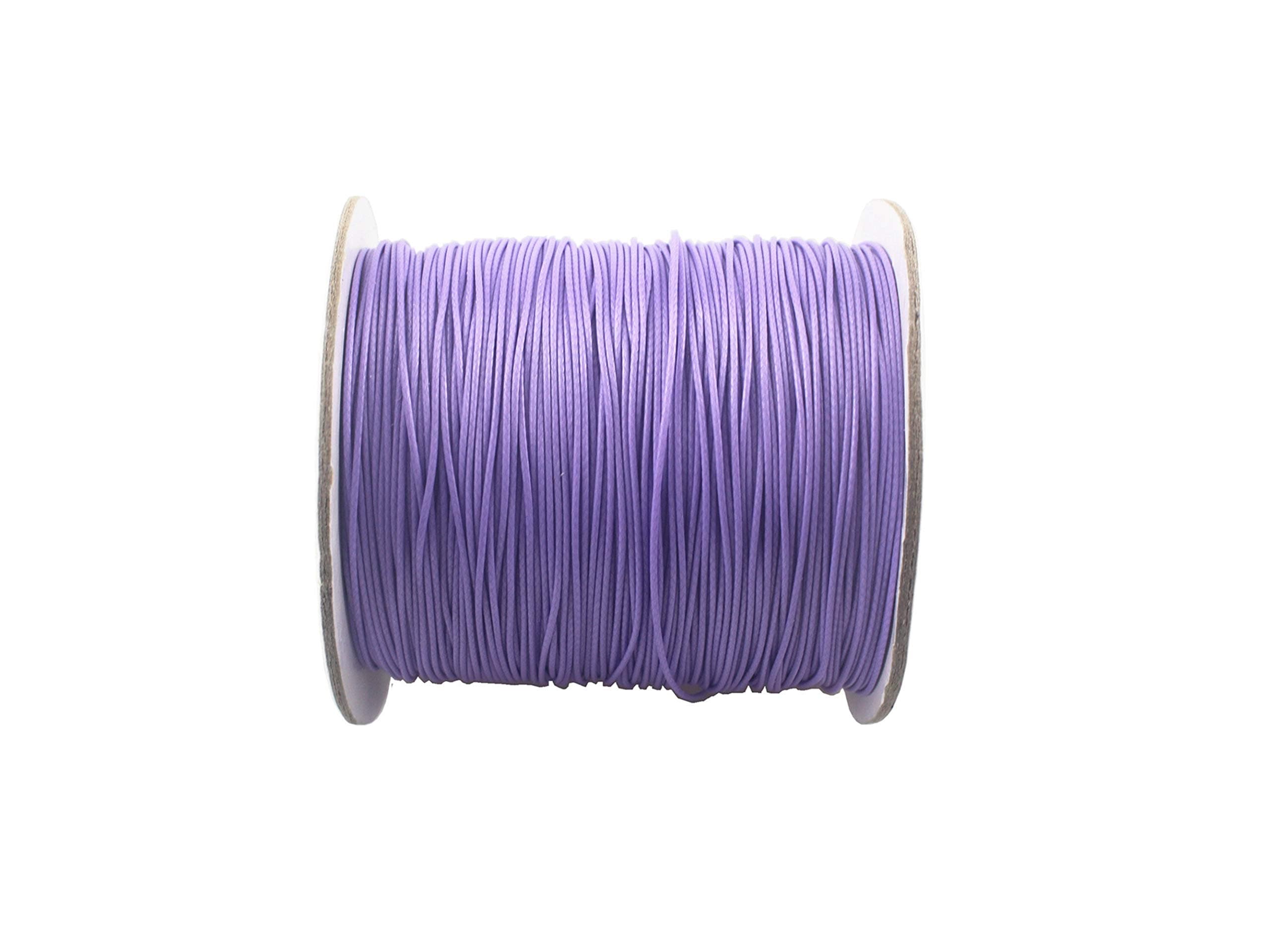 QIANHAILIZZ 150 Yards 0.5 mm Waxed Jewelry Making Cord Waxed Beading String Craft DIY Thread LXX120601805 (Lilac)