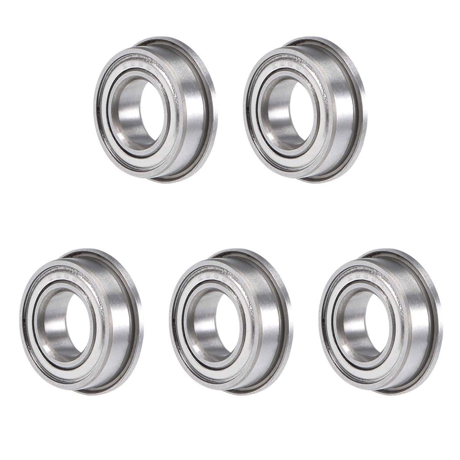 5Pcs F688ZZ Deep Groove Ball Bearings, Z2 8mm x 16mm x 5mm Double Sealed Industrial Bearings, Chrome Steel Skateboard Bearings for Electrical Instrument Equipment