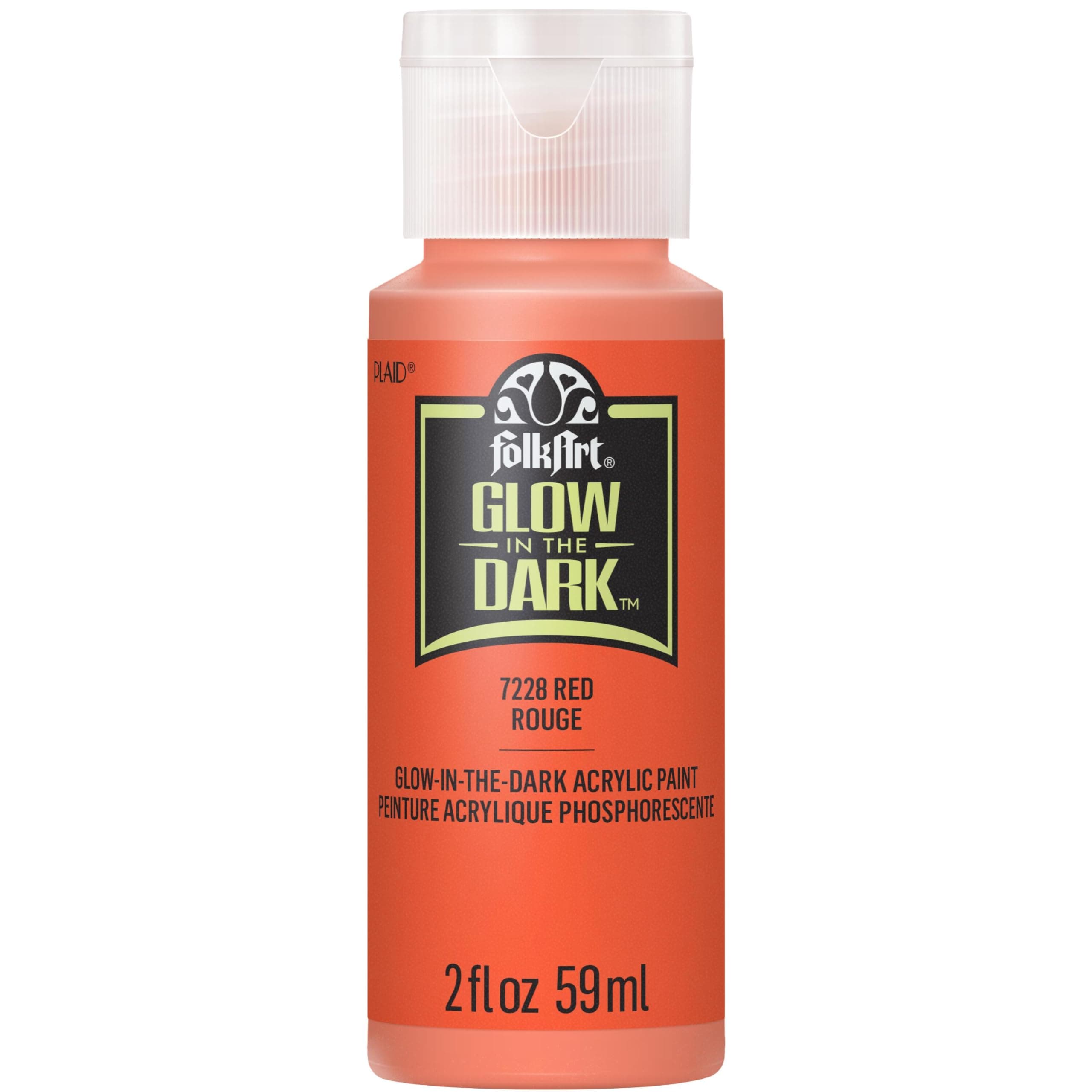 FolkArt Glow-in-the-Dark Acrylic Paint, 2 oz., Red