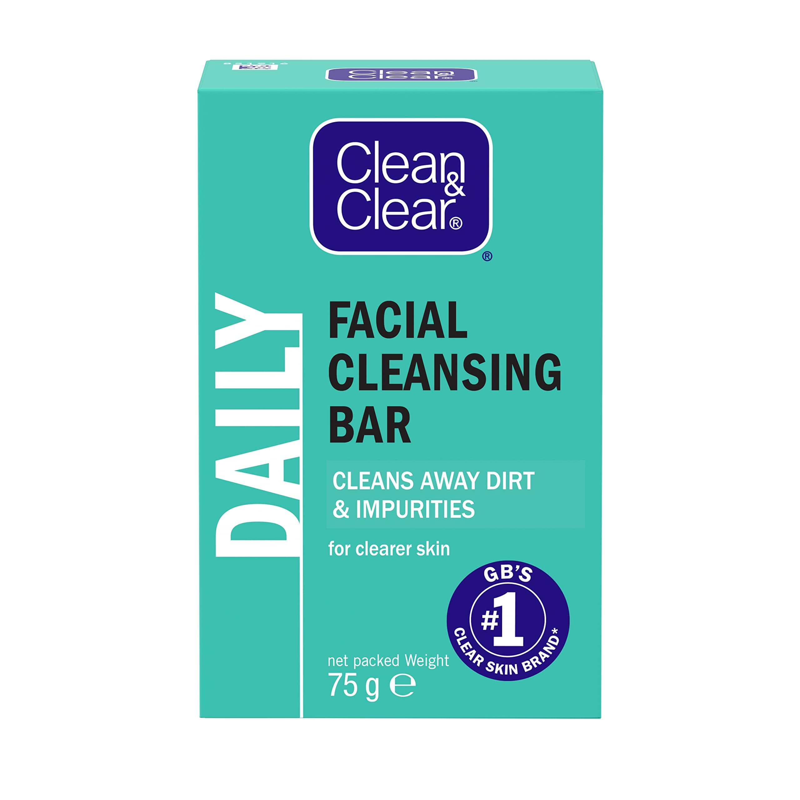 CLEAN & CLEAR Face Bar Soap, Cleansing, 75g