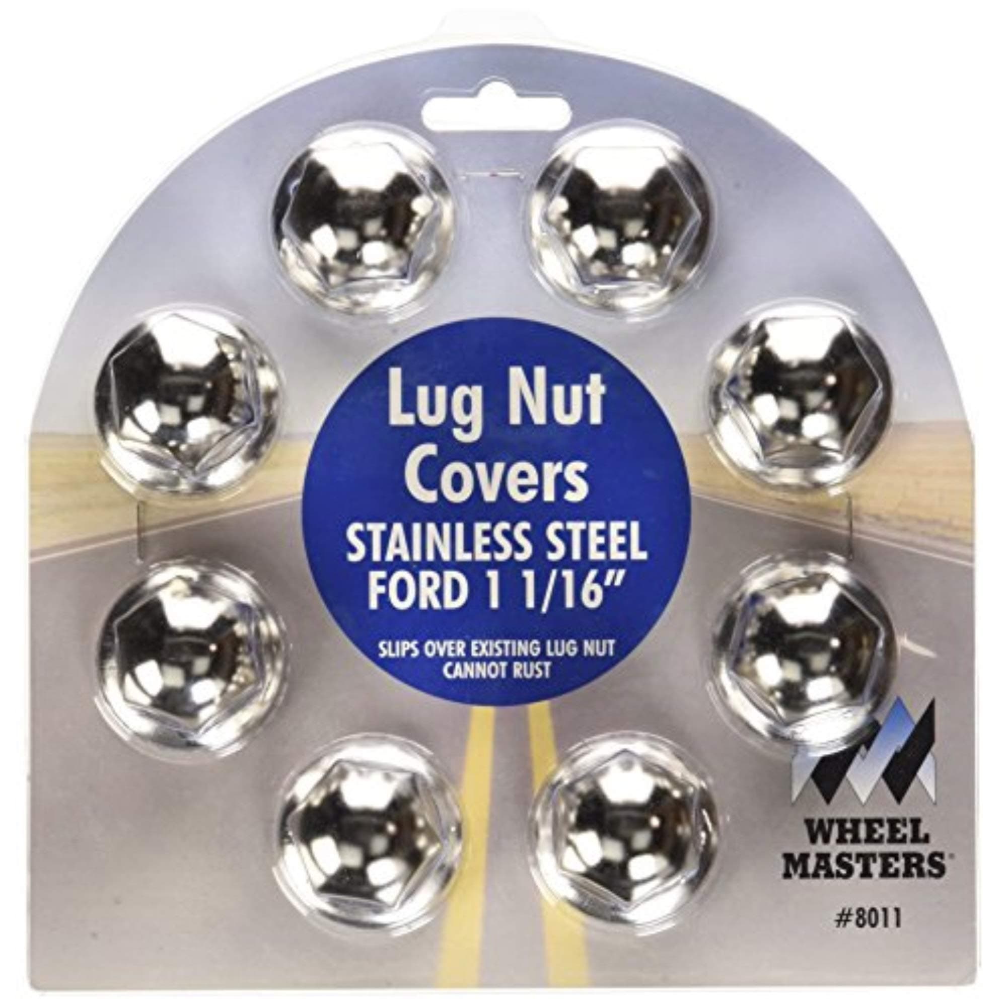 Wheel Masters 8011 1-1/16" Stainless Steel Lug Nut Cover - 8 count