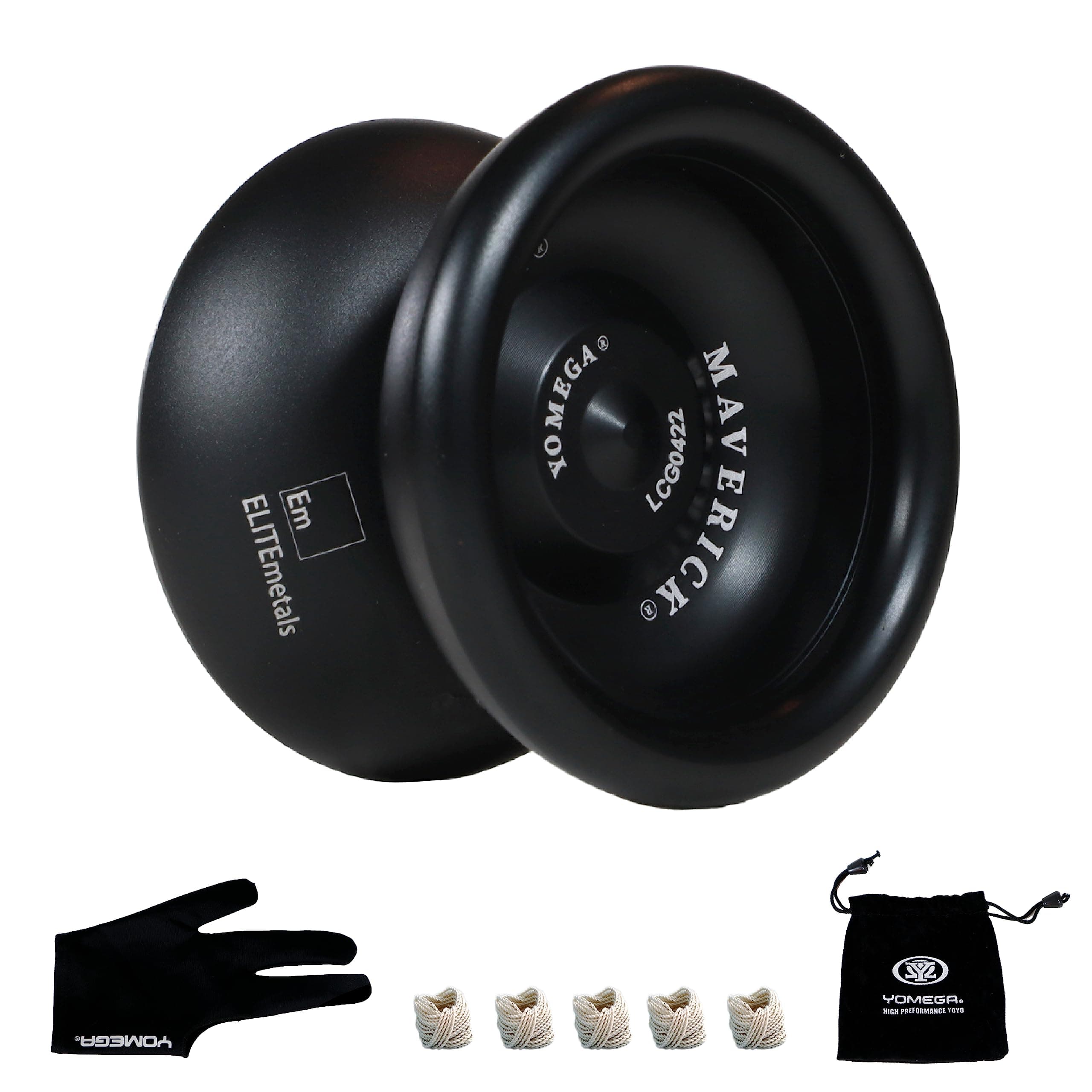 Maverick - Professional Aluminum Metal Yoyo for Kids and Beginners with C Size Ball Bearing for Advanced yo yo Tricks and Responsive Return + Extra 2 Strings & 3 Month Warranty (Black)