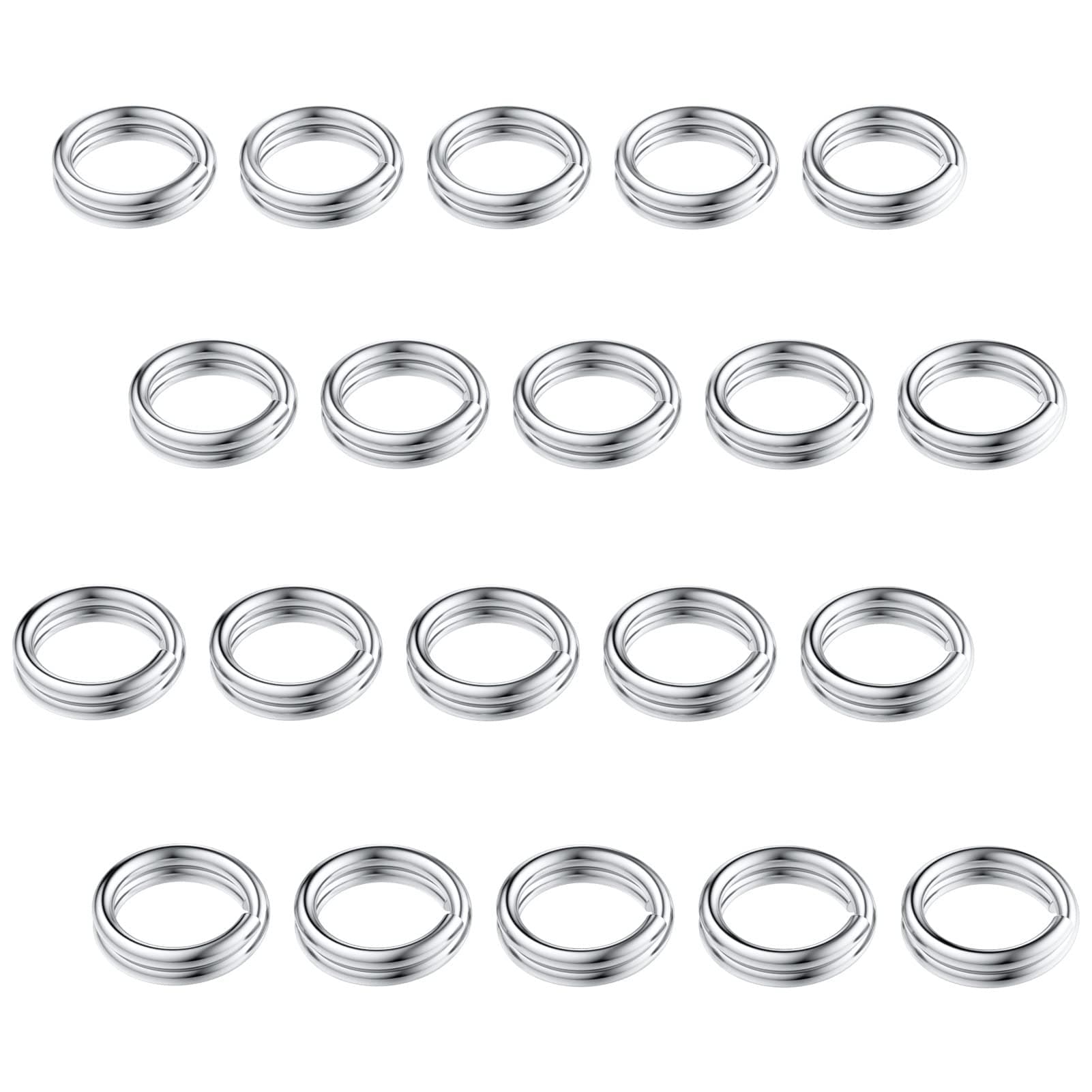 VALYRIA 925 Sterling Silver Split Jump Ring Connector Charm Jewelry Findings 20 Pcs 5.0mmx0.7mm