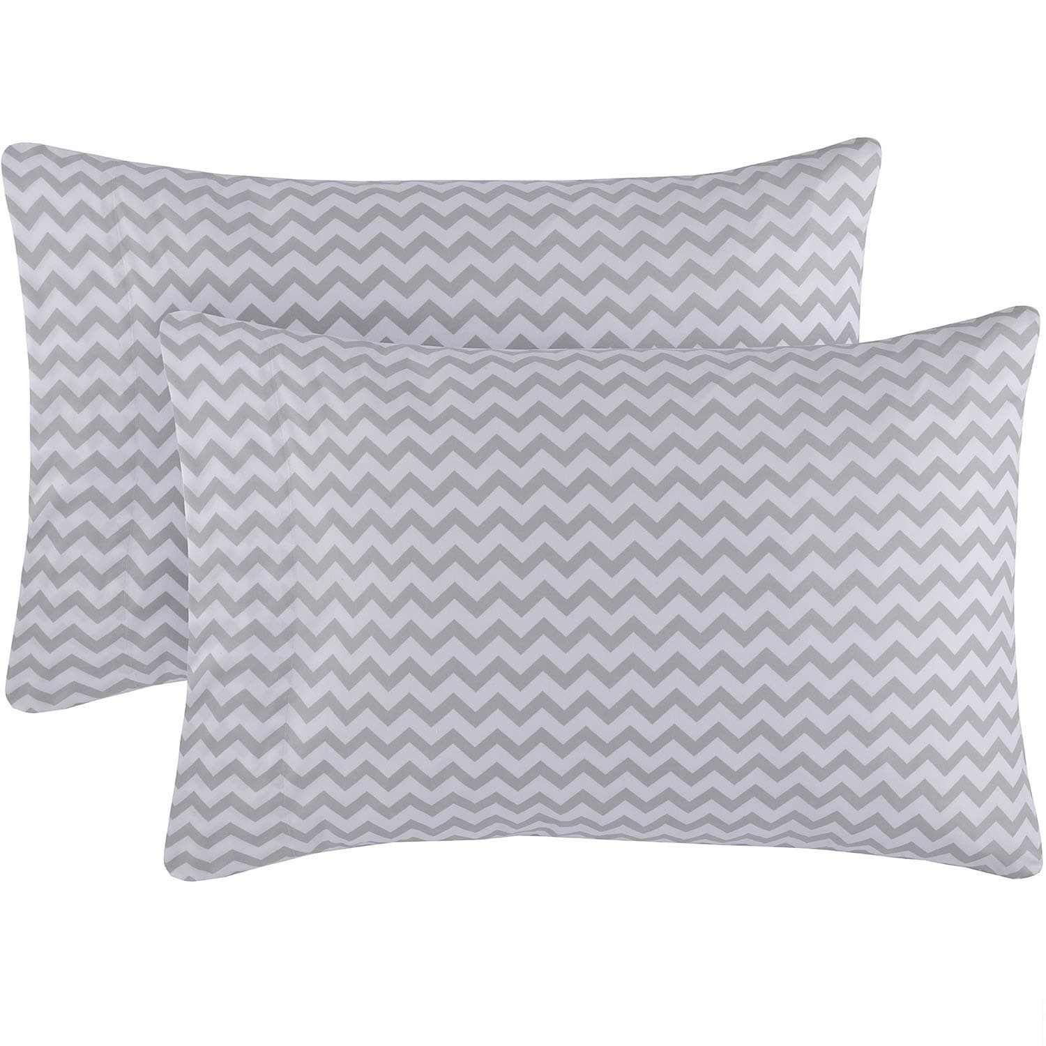 Mellanni Pillow Cases - 2 PC Iconic Collection Pillowcases - Luxury, Extra Soft, Cooling Pillow Covers - Envelope Closure (King 20" x 40", Chevron Gray)