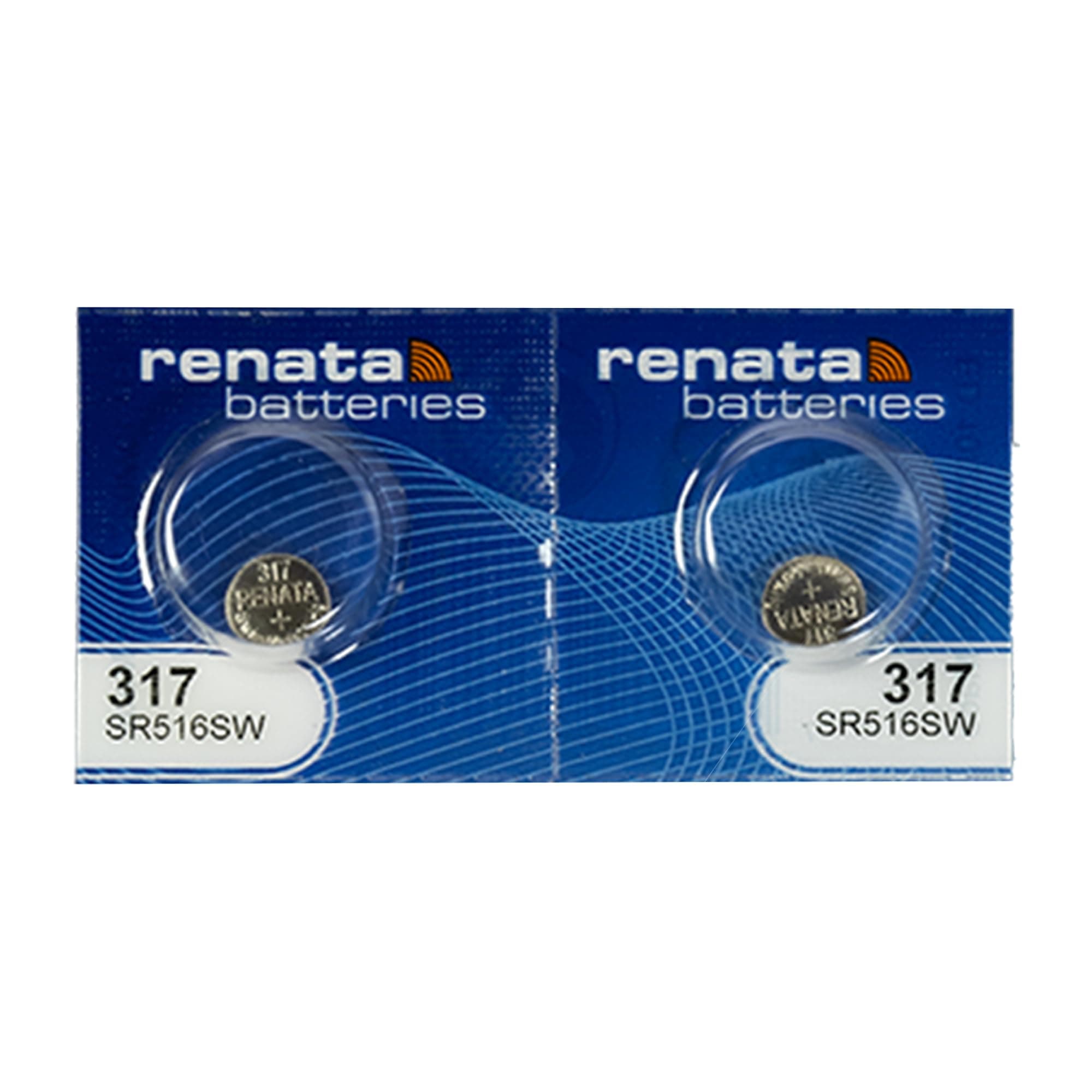 Renata 317 SR516SW Batteries - 1.55V Silver Oxide 317 Watch Battery (2 Count)