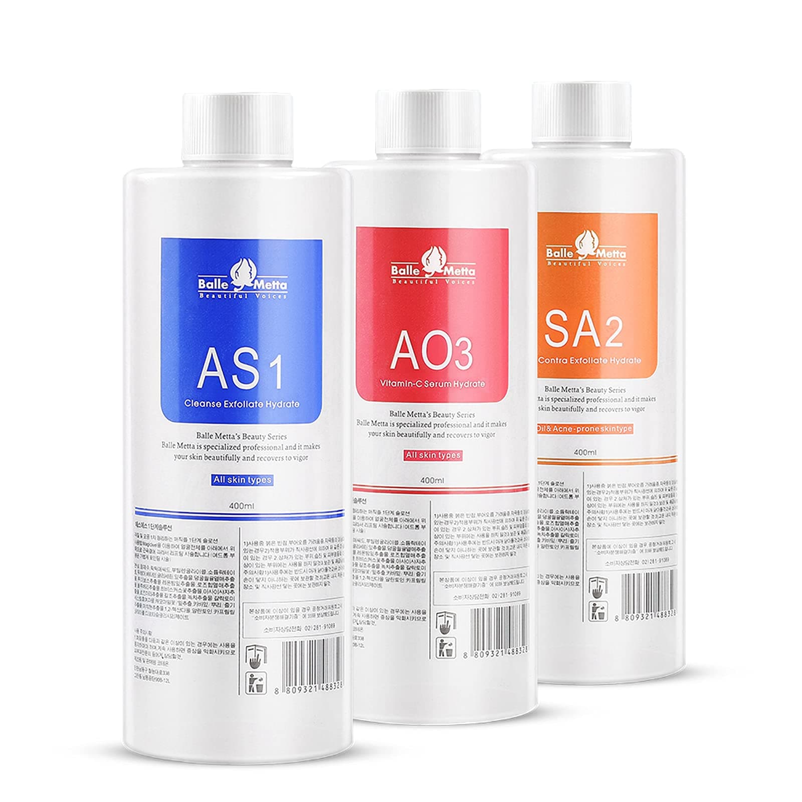 Aqua Peeling Solution AS1 SA2 AO3 facial Skin Care Dermabrasion facial Serum Cleaning Liquid 400ml For Hydra aqua peel machine