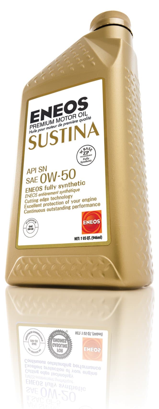 Sustina (3210302-6PK) API SN Certified 0W-50 Fully Synthetic Motor Oil - 1 Quart Bottle, (Pack of 6)