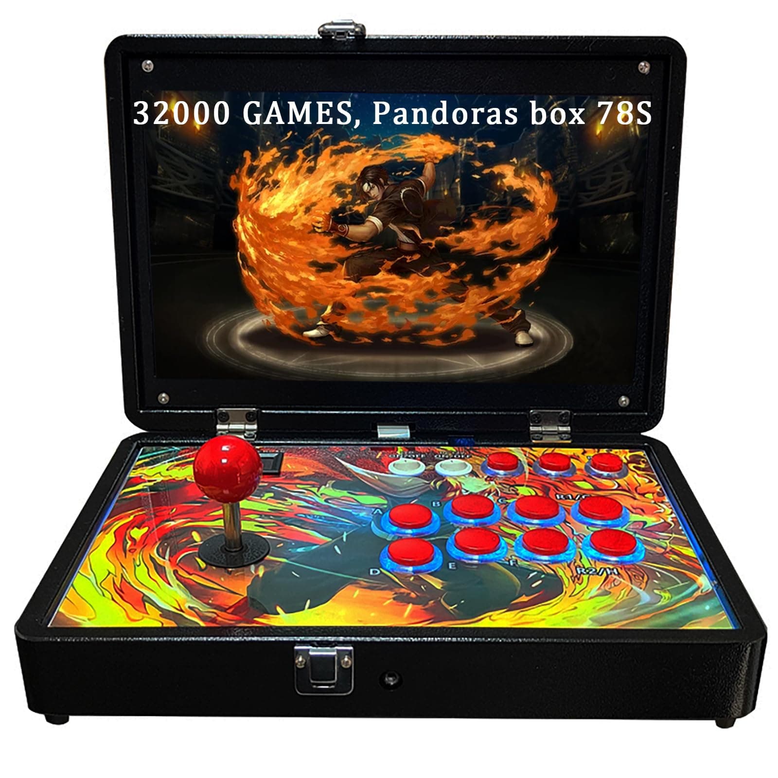 RegiisJoy 32000 in 1 Portable Arcade Game Console, 14-inch HD Screen Metal Box Single Player Pandoras Box 78S,Retro Video Game Machine Search/Hide/Save/Load/Pause Games
