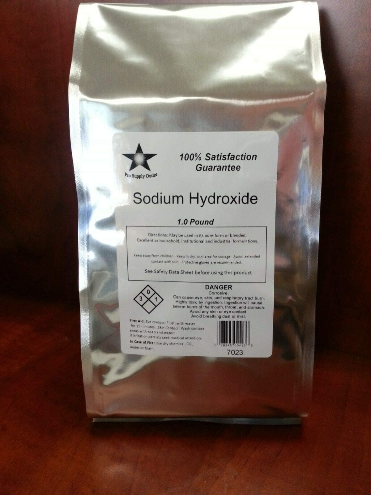 Sodium Hydroxide 98% (Caustic Soda, Lye) Pearls FCC/Food Grade 30 Lb (7029)