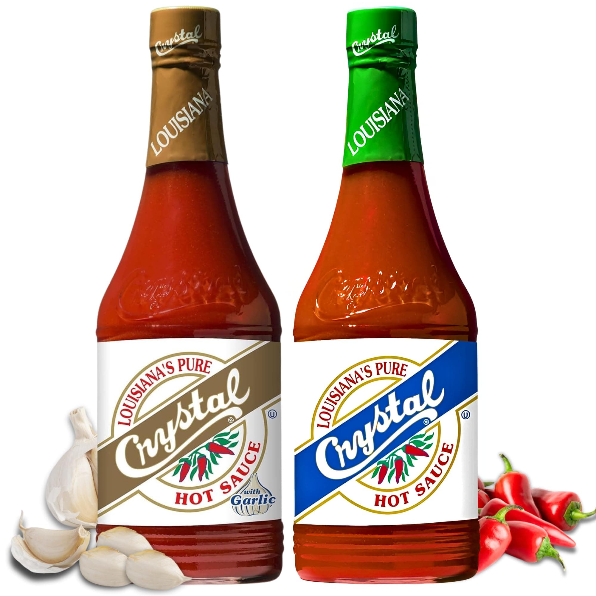 Sponsored Ad - Original and Garlic Hot Sauce 12oz (Combo) - Louisiana's Pure Hot Sauce, Classic Flavor - Low Fat - Low Sodium - Perfect for Spicing Up Sandwiches, Soups, Stews, Fries, Seafood and More (One of Each)