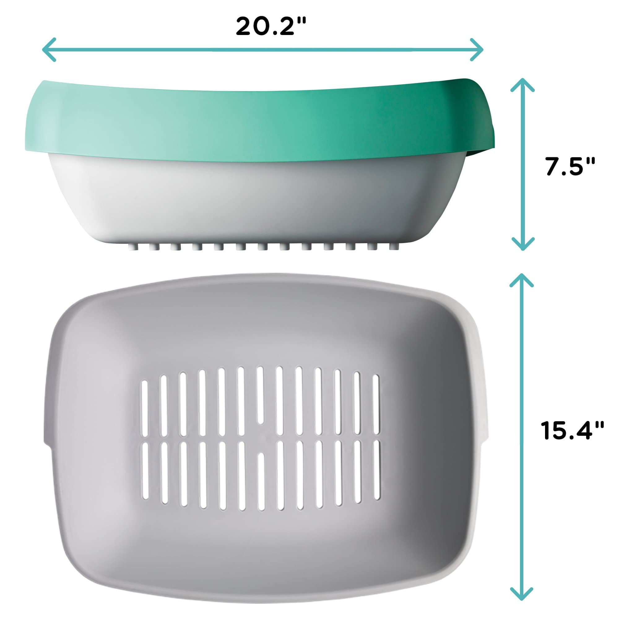 Luuup Litter Box - 3 Sifting Tray Cat Litter Box- Easy to Clean with Non-Stick Coating - Stylish, High-Sided Design with Spill Guard (15.4"x20.2"x7.5")