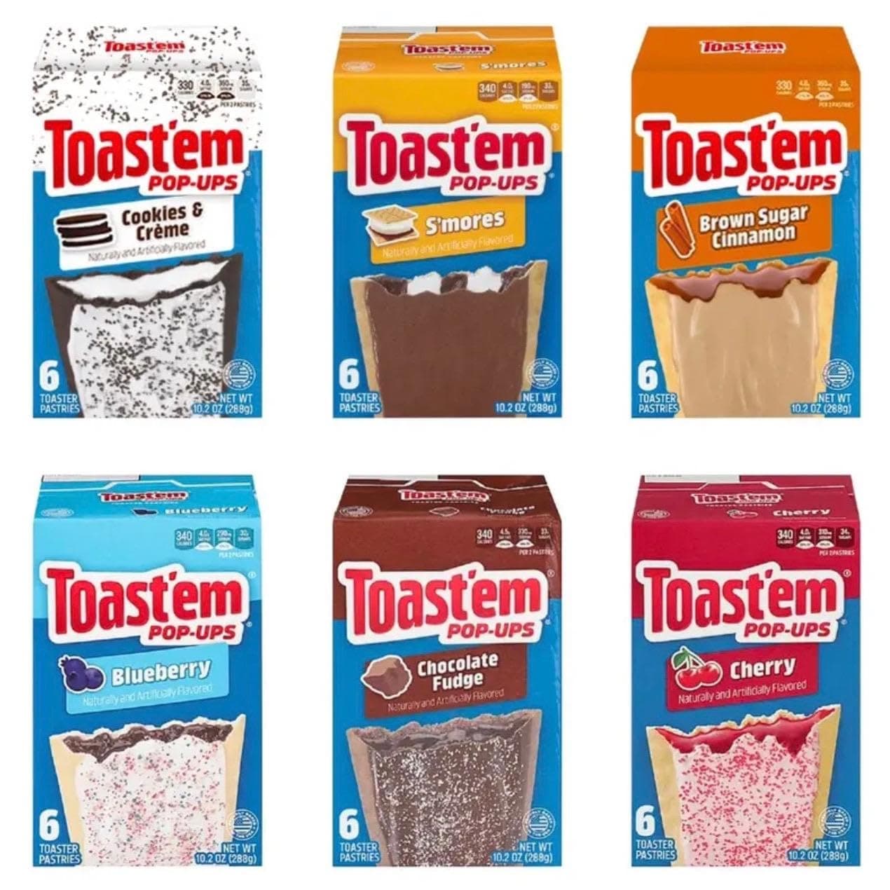 Bharti Ben Toast'em Pop Ups Toaster Pastries | American | Multiple Flavours | 6 Toaster Pastries per Box | 288g | Pack of 6 | Similar to Pop Tarts