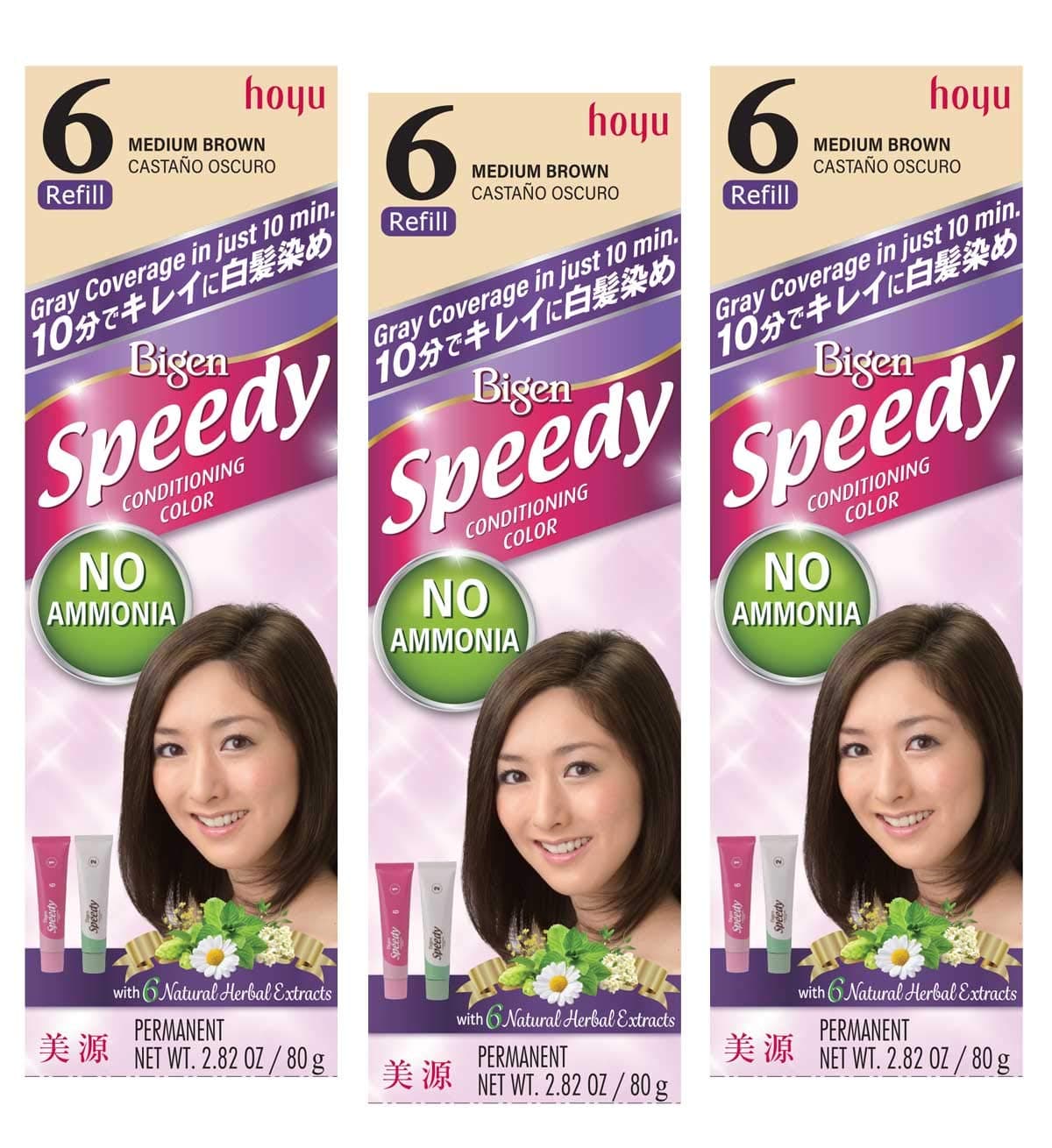 Bigen Speedy Conditioning Color Refill: 6 Medium Brown - 3 Pack