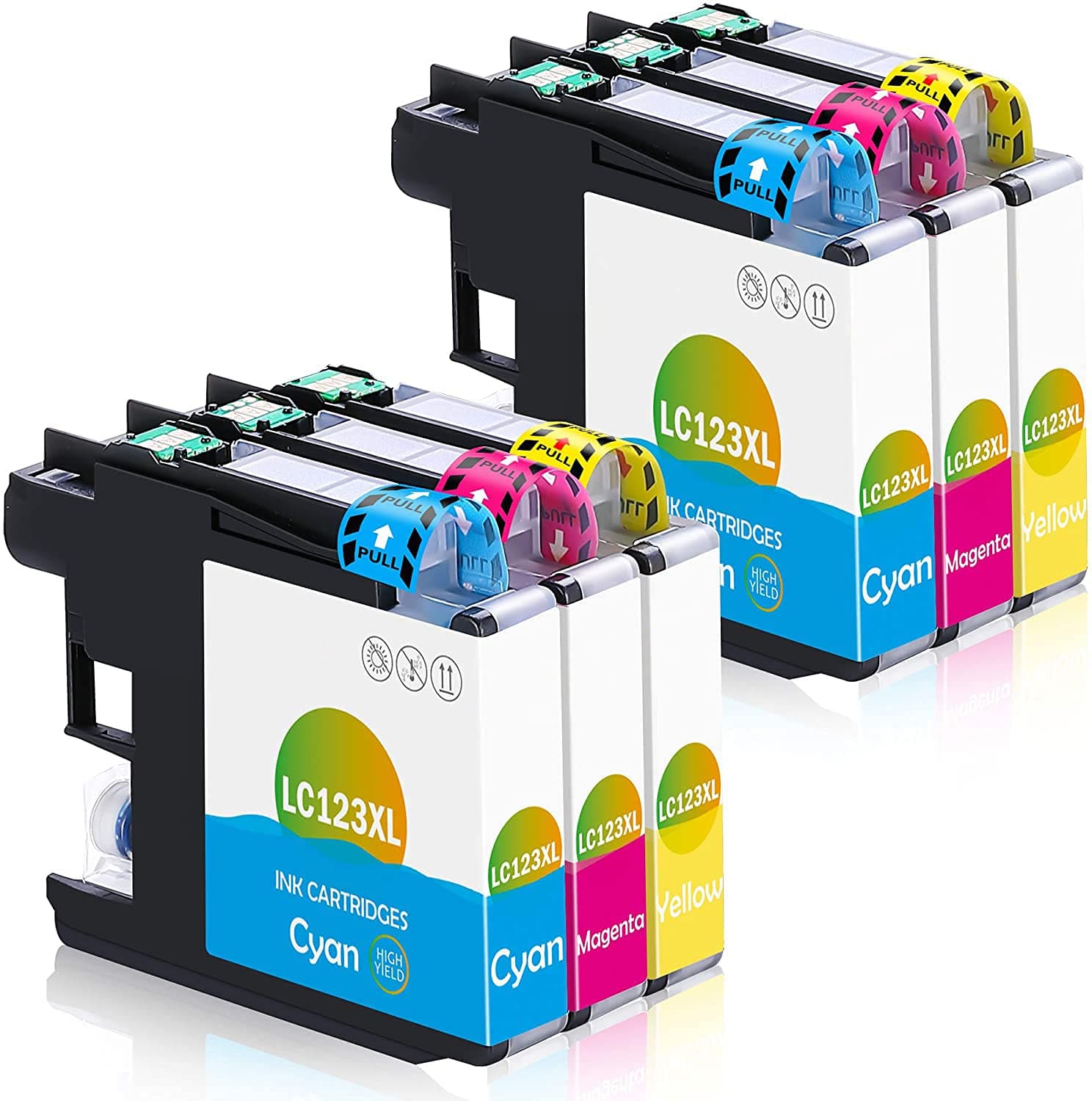 Gohepi Replacement for Brother LC123 Ink Cartridges Compatible for Brother MFC-J6920DW, MFC-J6520DW, DCP-J132W, DCP-J4110DW, MFC-J4510DW, MFC-J6720DW, MFC-J470DW, MFC-J4610DW, DCP-J152W