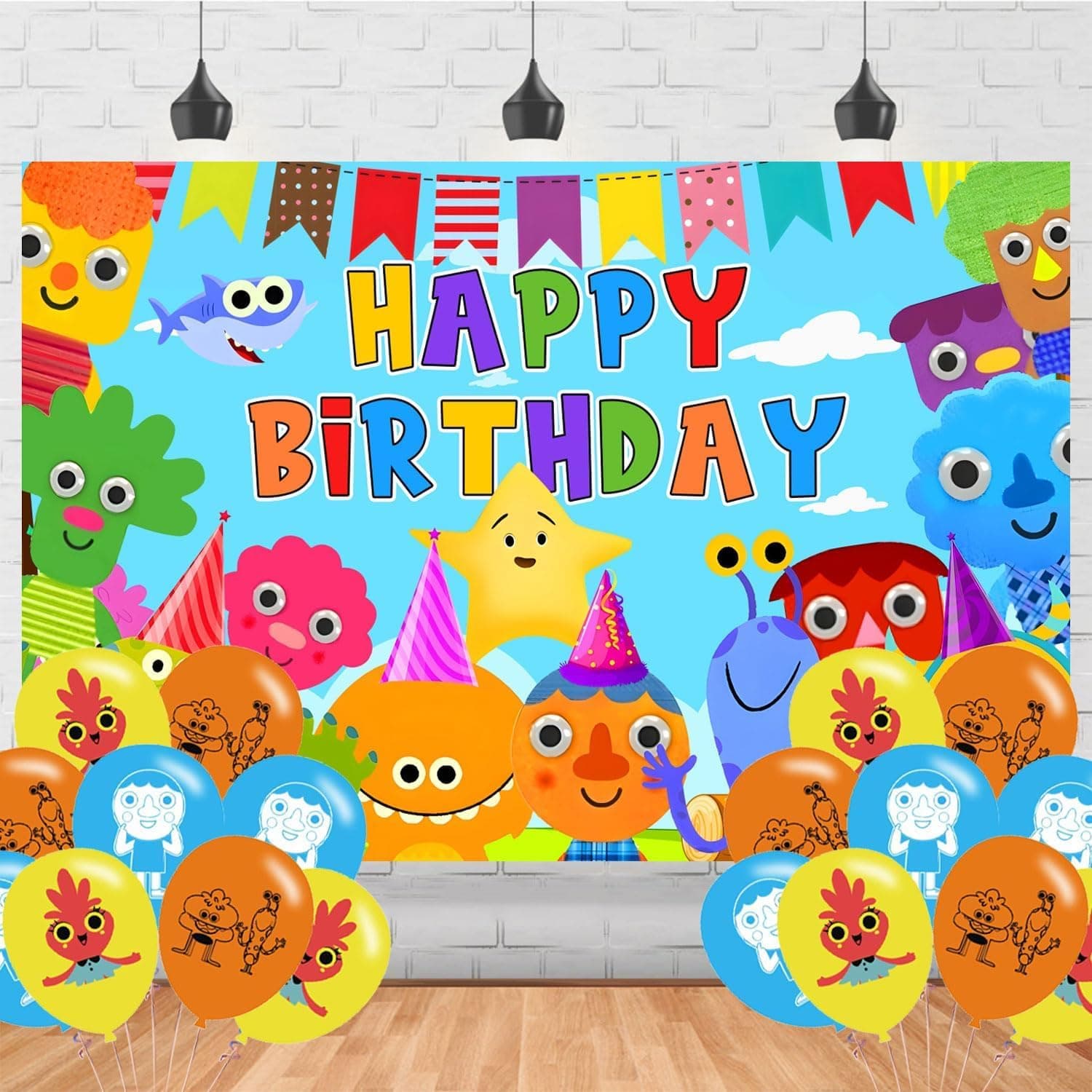 Super Simple Songs Birthday Party Decor - Backdrop, Banner & Props (5x3ft)