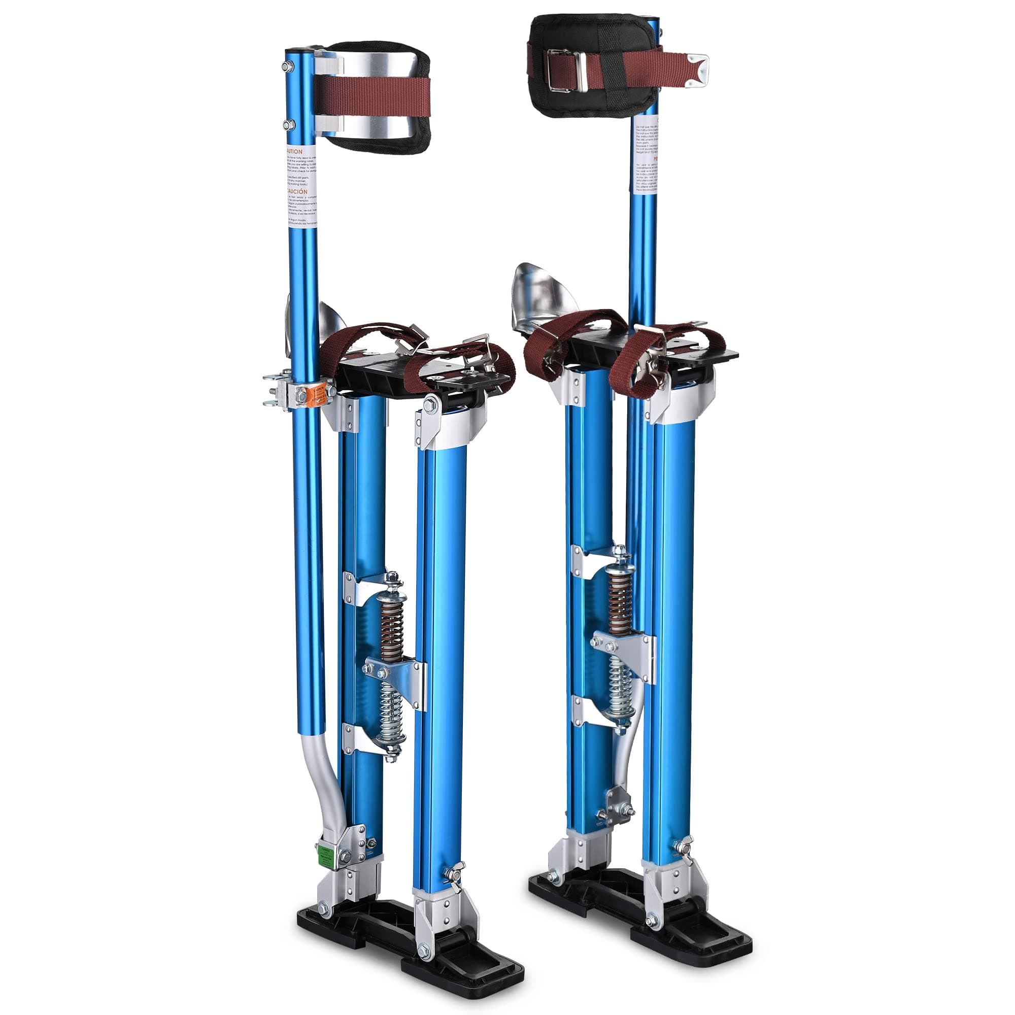 WeChef 24" to 40" Drywall Stilts Height Adjustable Non-slip Aluminum Tool for Fruit Collection Branch Pruning Cleaning Décor Stilt Walker Blue