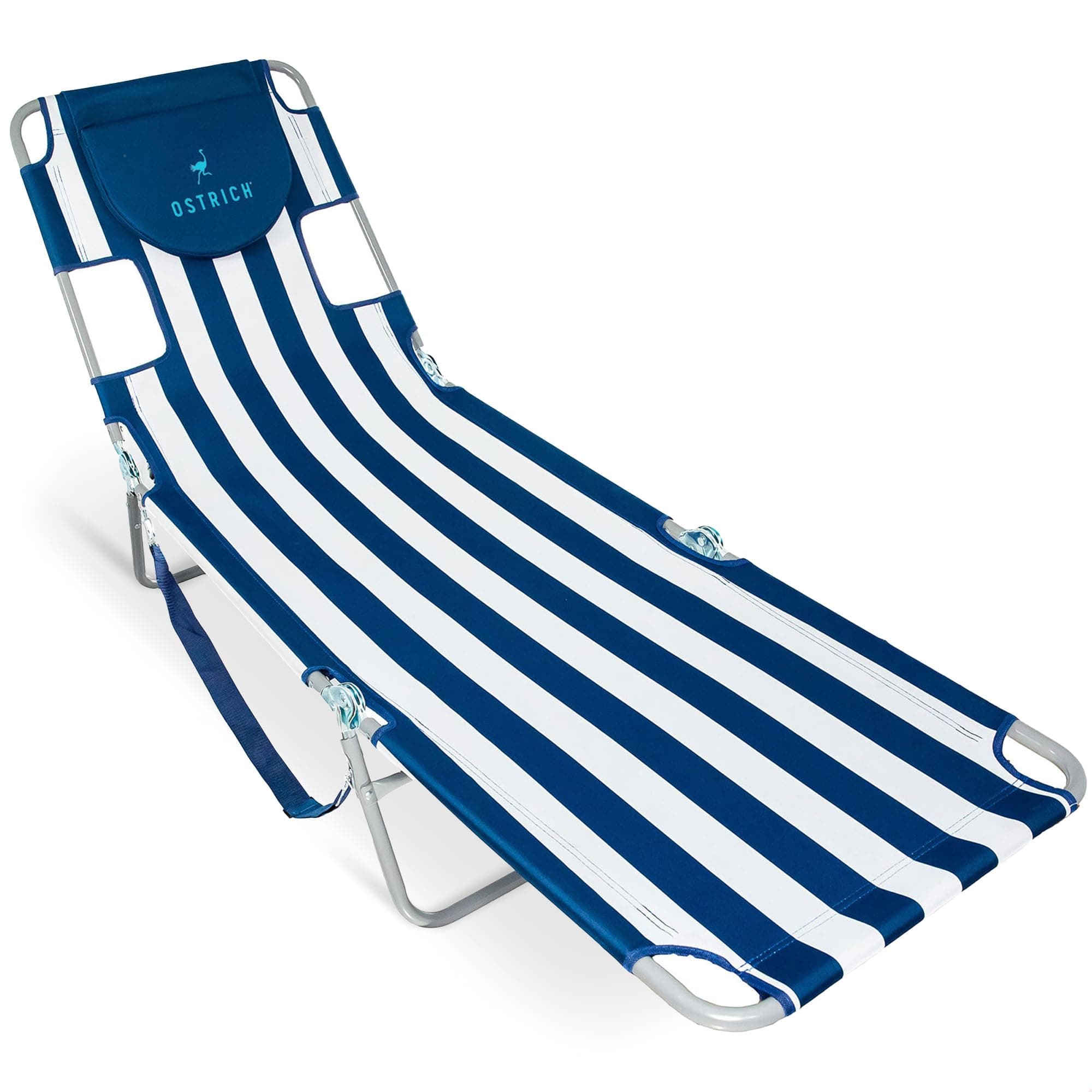 Ostrich Chaise Lounge Beach Chair for Adults with Face Hole - Versatile, Folding Lounger for Outside Pool, Sunbathing and Reading on Stomach - Deluxe, Foldable Laying Out Chair for Tanning
