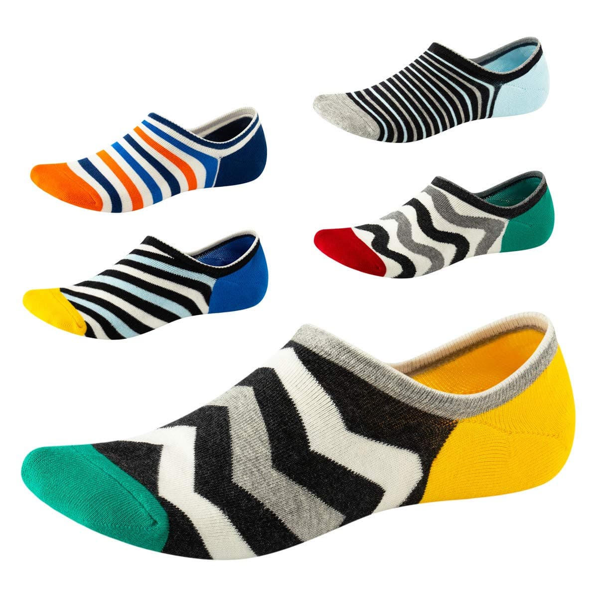 No Show Socks for Men&Women-Low Cut with Non Slip Grip-Invisible Socks for Oxfords Sneakers Size7-12 5 Pairs