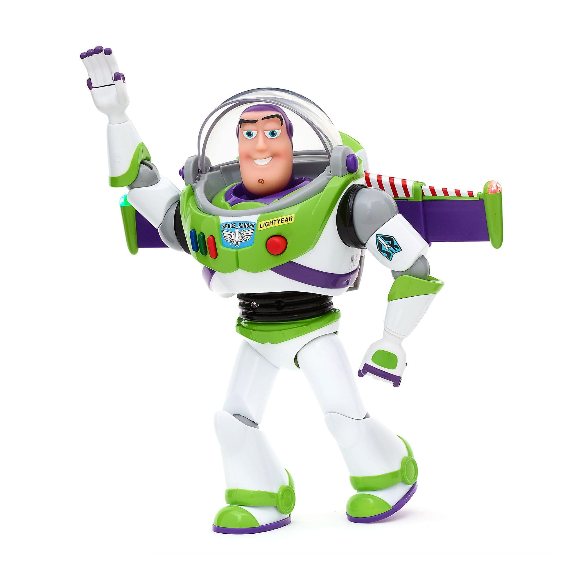 Disney Store Official Buzz Lightyear Interactive Talking Action Figure, Pixar's Toy Story, 36cm/14”, Space Ranger Toy Featuring 15+ English Phrases, Interacts with Other Characters, Ages 3+