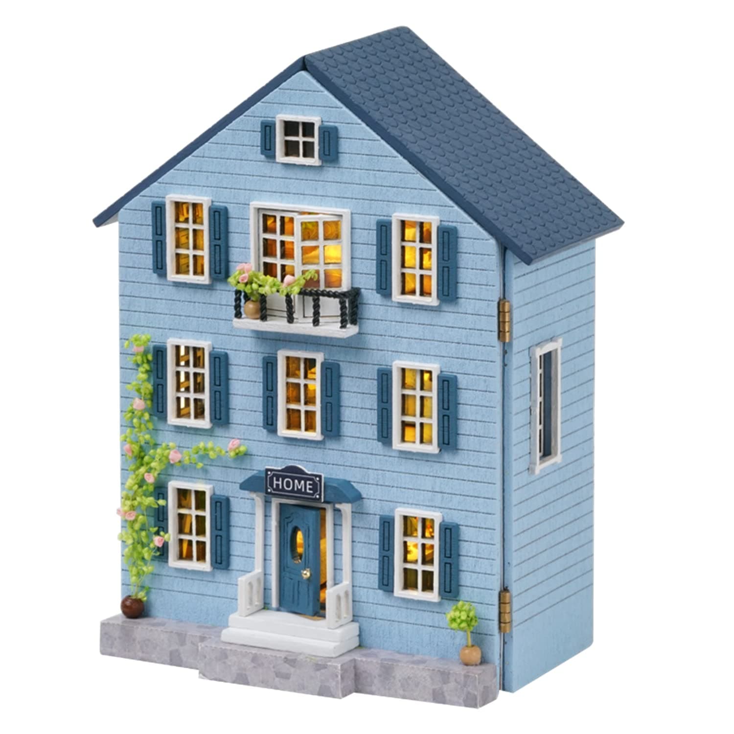 Flever Dollhouse Miniature DIY House Kit Creative Room with Furniture for Romantic Valentine's Gift (Molan House)