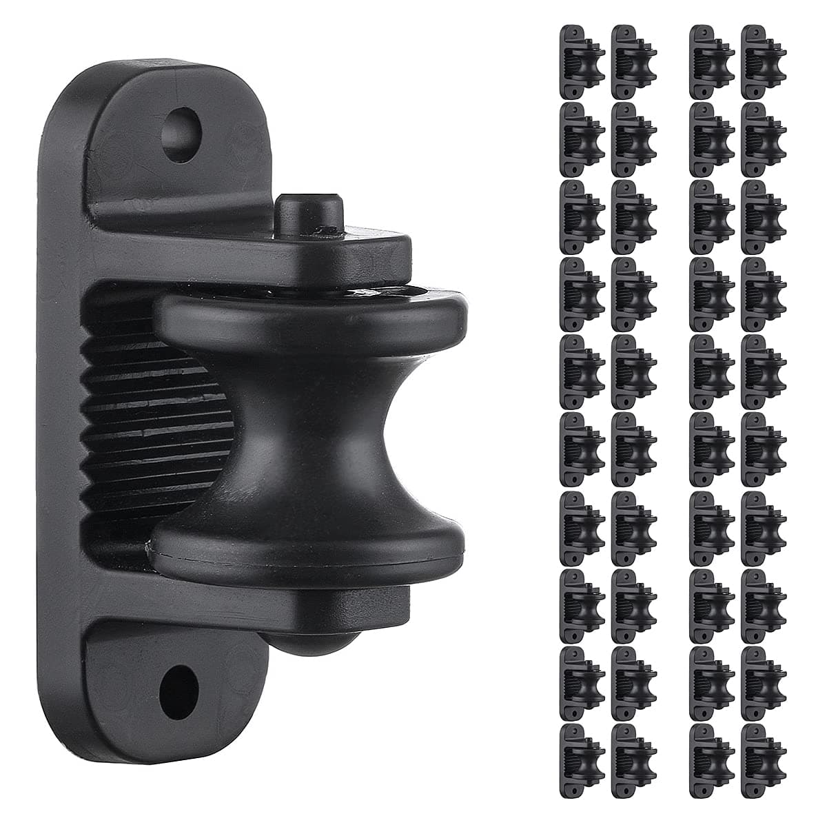 Q'mark Electric Fence Wood Post Roller Insulators Corner Insulators (Black) (40)