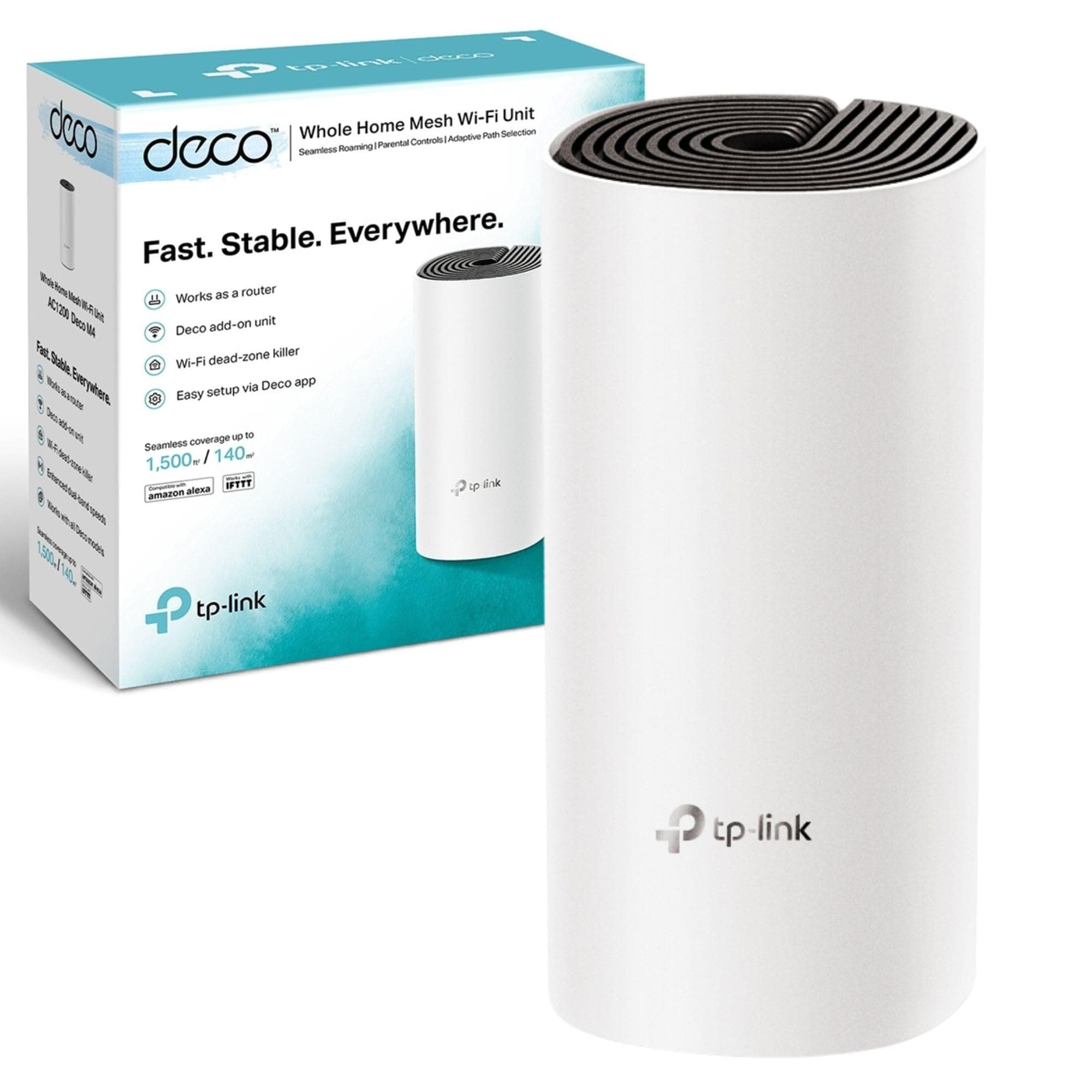 TP-Link Deco M4 Router WiFi AC1200Mbps WiFi Router WiFi Extender Booster, Add on Single Unit for All Deco Mesh WiFi System, Gigabit Ethernet Ports, Easy Setup, Internet Booster Routers, WiFi Booster