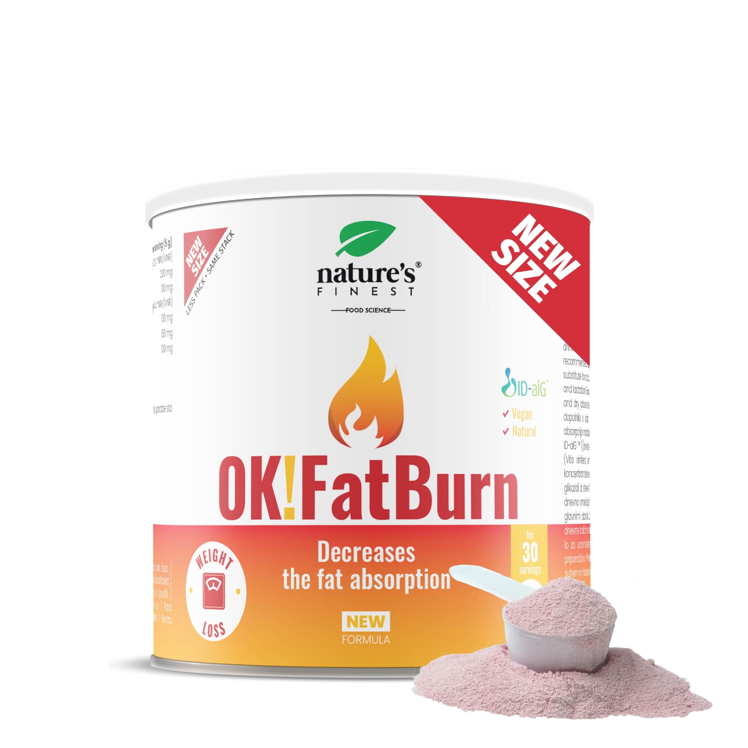 Nature's Finest OK!Fatburn, 150g - Gluten Free Carbohydrate Blocks for Men and Women, L-Carnitine, ID-Alg, L-Tyrosine and Vitamin C - Vegan