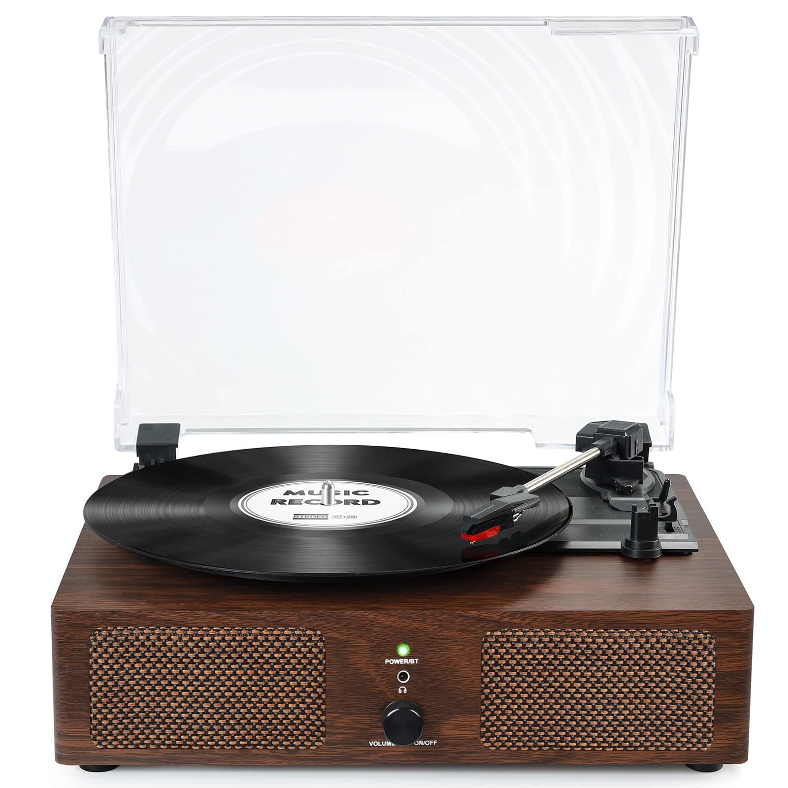 Vinyl Record Player Wireless Turntable with Built-in Speakers and USB Belt-Driven Vintage Phonograph Record Player 3 Speed for Entertainment and Home Decoration