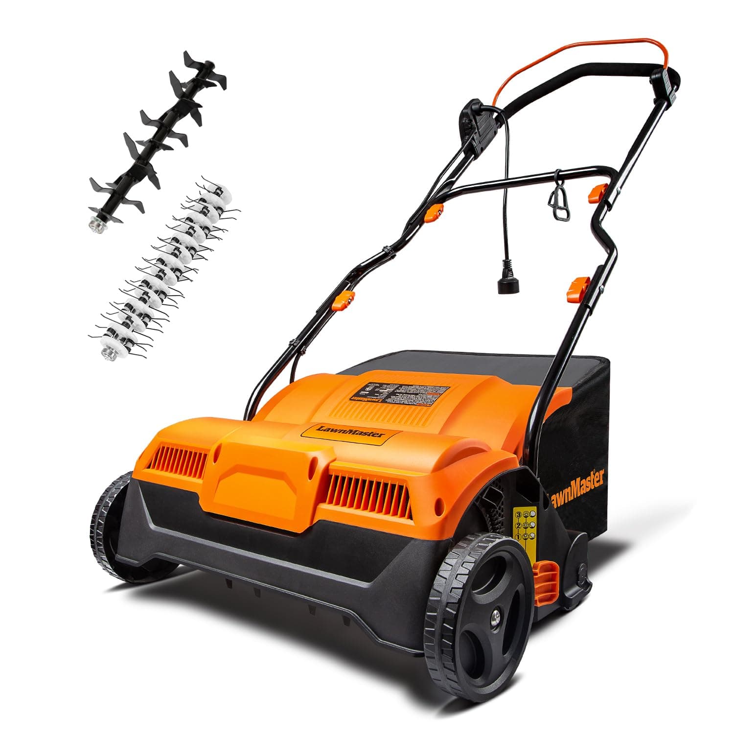 LawnMaster GVB1316 Electric 16” 13 Amp Dethatcher and Scarifier with 12 Gallon Collection Bag