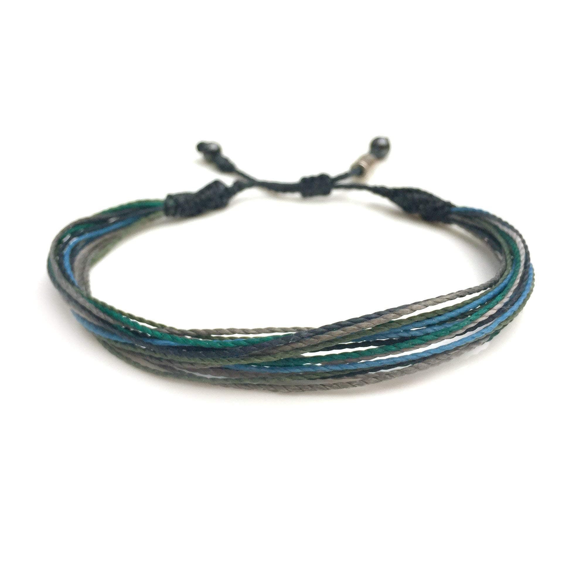 Rumi Sumaq Surfer String Bracelets for Men, Women & Kids — Adjustable Pull-Tie Waxed Cord, Coastal & Beach Colors, Custom Size and Color Options
