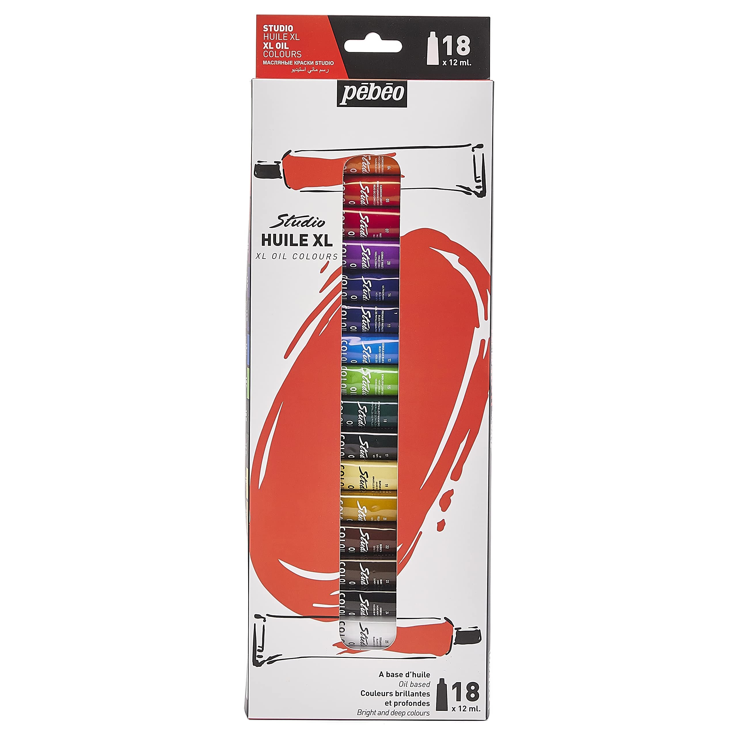 Pébéo - XL Oil Studio - Oil Paint Set for Professional Artists and Hobby Painters - 18 Colours, 12 ml, Green